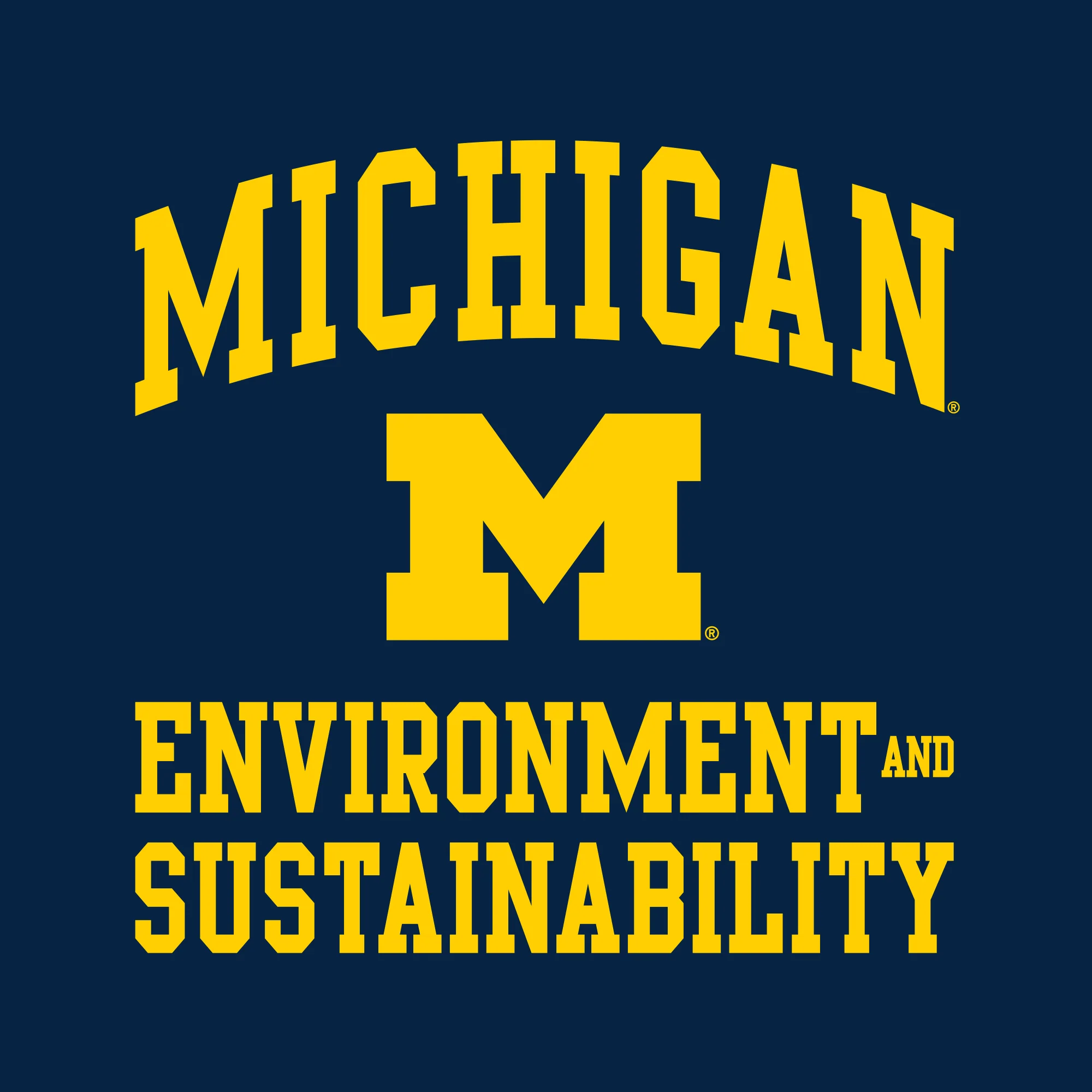 Arch Logo Environment & Sustainability University of Michigan Basic Cotton Short Sleeve T-Shirt - Navy - Image 2