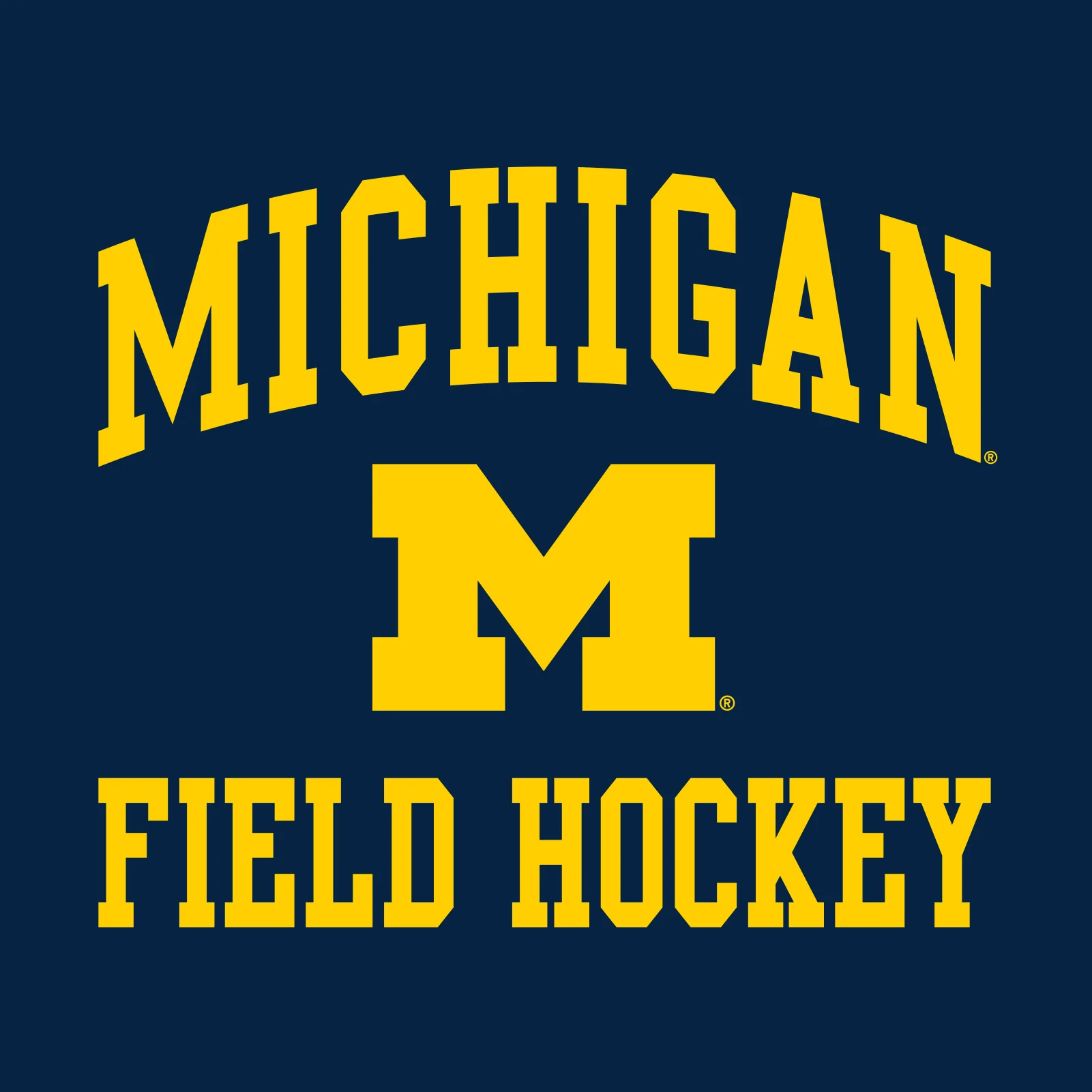 Arch Logo Field Hockey University of Michigan Basic Cotton Short Sleeve T Shirt - Navy - Image 2