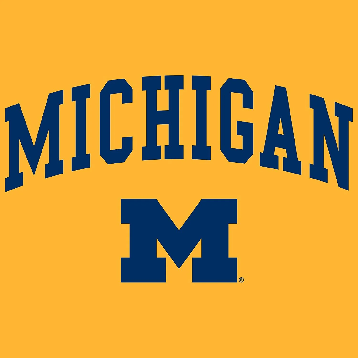Arch Logo University of Michigan Basic Cotton Short Sleeve T Shirt - Gold - Image 2