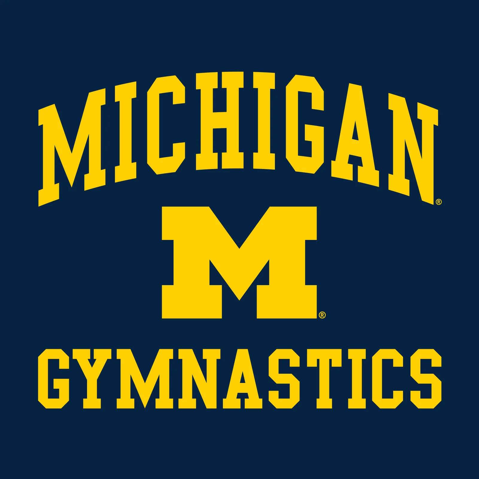 Arch Logo Gymnastics University of Michigan Basic Cotton Short Sleeve T Shirt - Navy - Image 2
