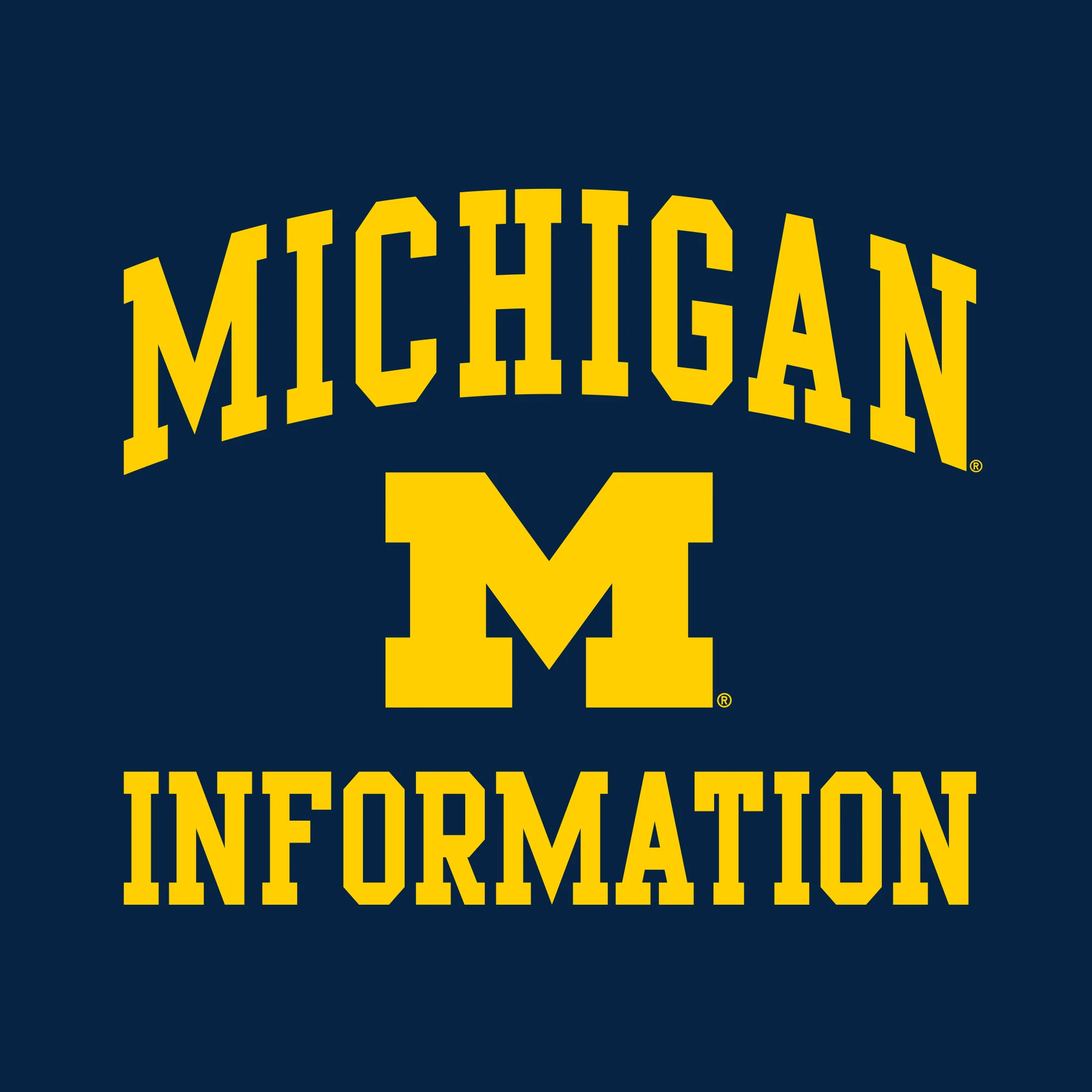 Arch Logo Information University of Michigan Basic Cotton Short Sleeve T-Shirt - Navy - Image 2