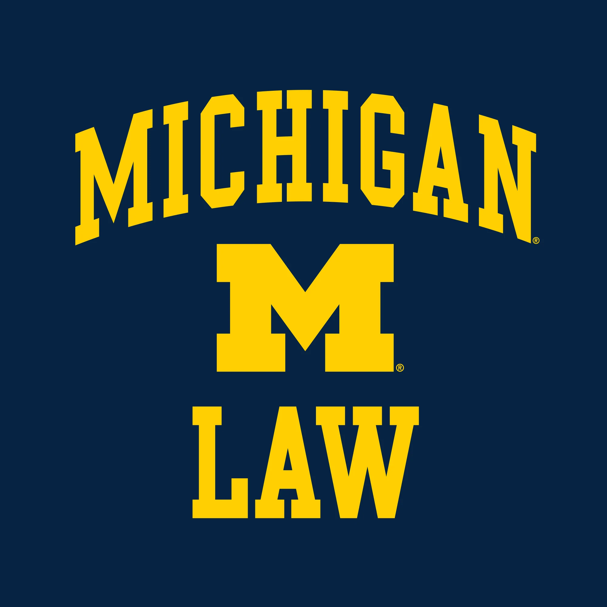 Arch Logo Law University of Michigan Basic Cotton Short Sleeve T-Shirt - Navy - Image 2