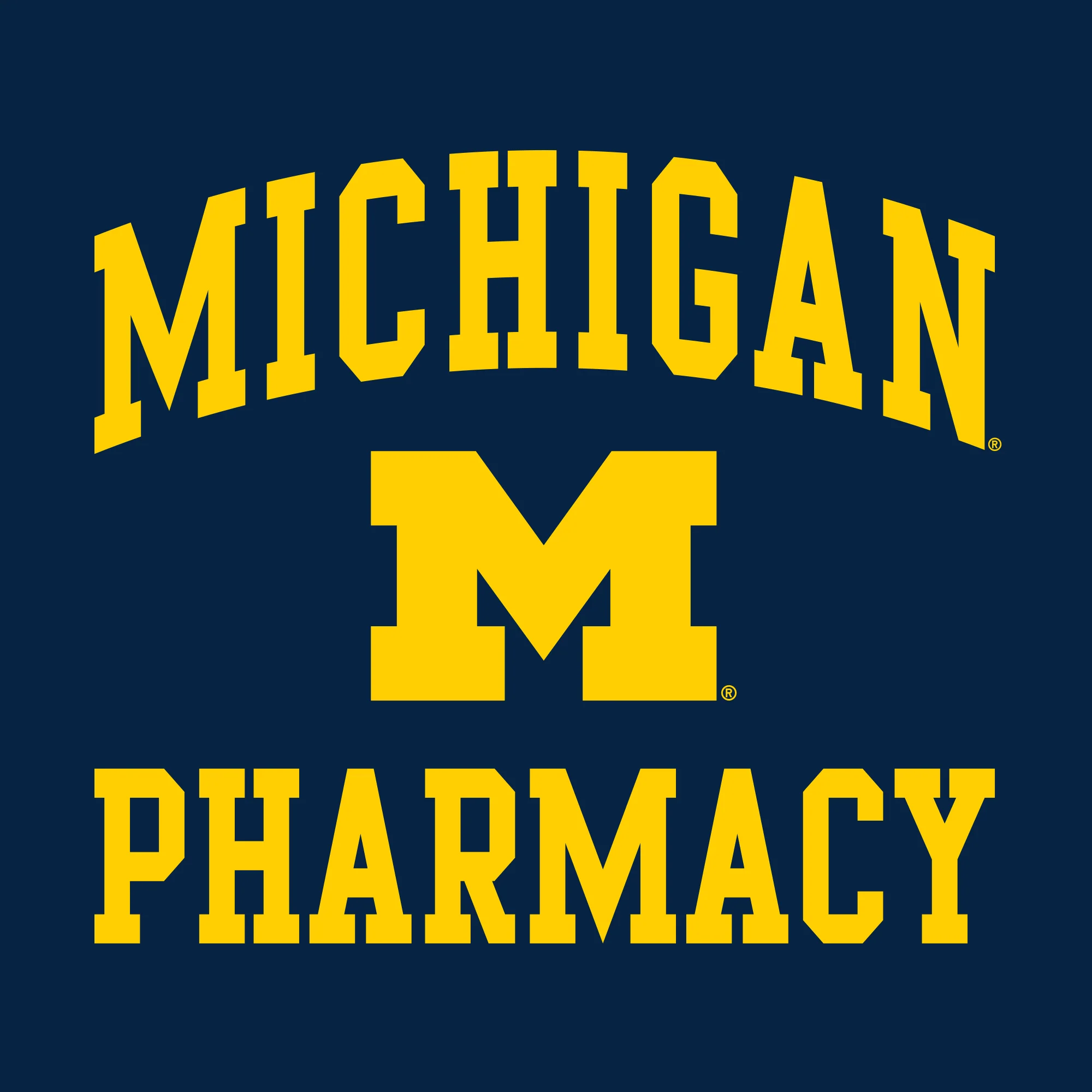 Arch Logo Pharmacy University of Michigan Basic Cotton Short Sleeve T-Shirt - Navy - Image 2