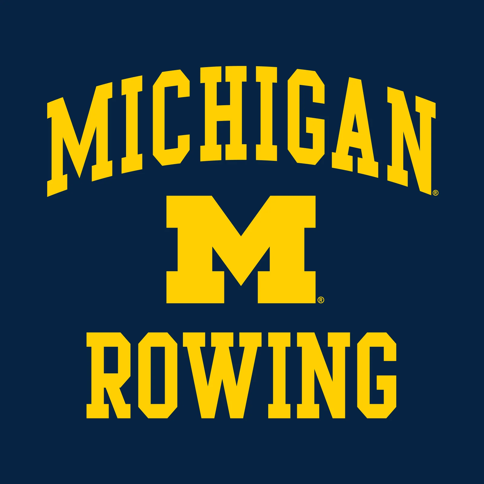 Arch Logo Rowing University of Michigan Basic Cotton Short Sleeve T Shirt - Navy - Image 2
