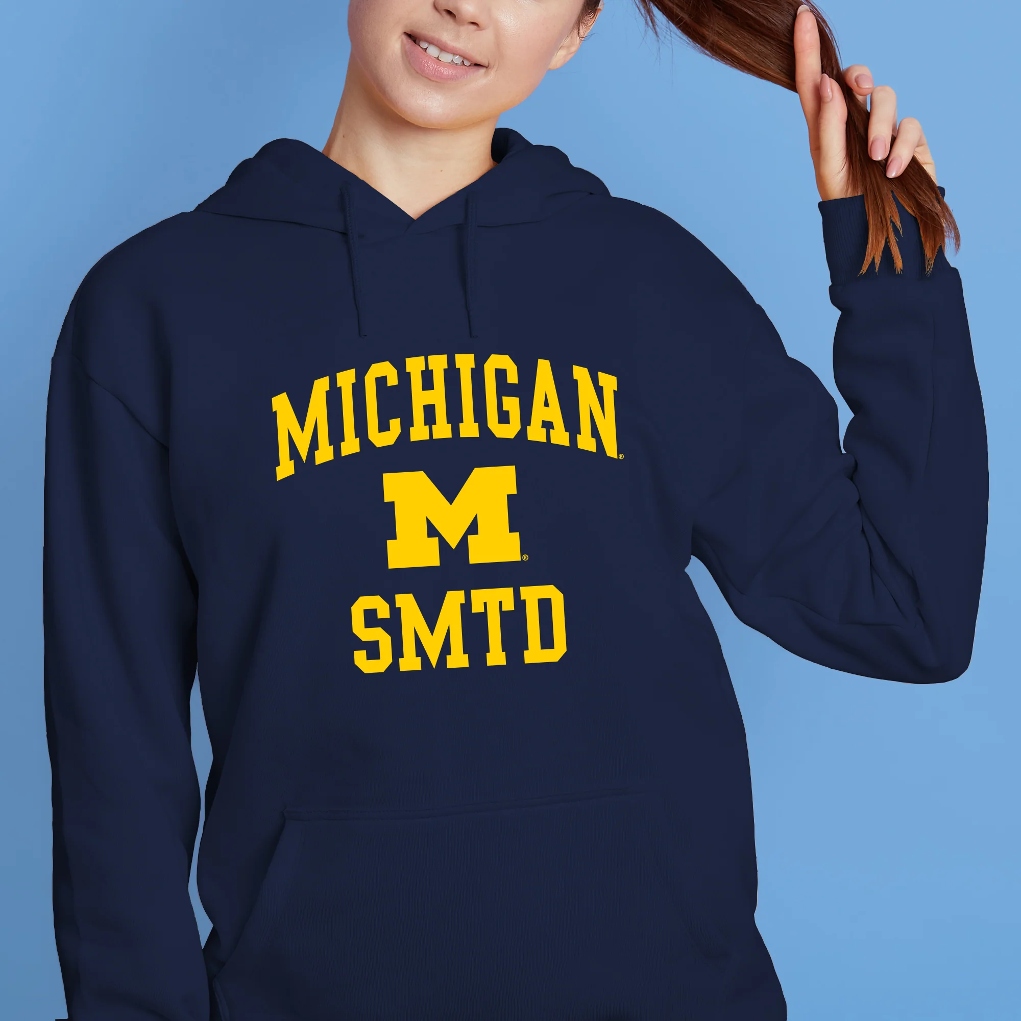 Michigan Arch Logo SMTD Hoodie - Navy - Image 4