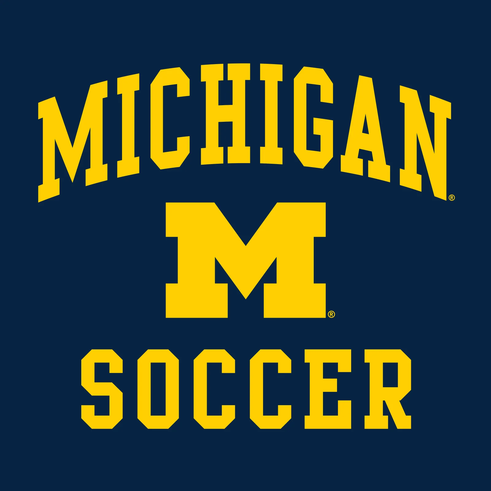 Arch Logo Soccer University of Michigan Basic Cotton Short Sleeve T Shirt - Navy - Image 2