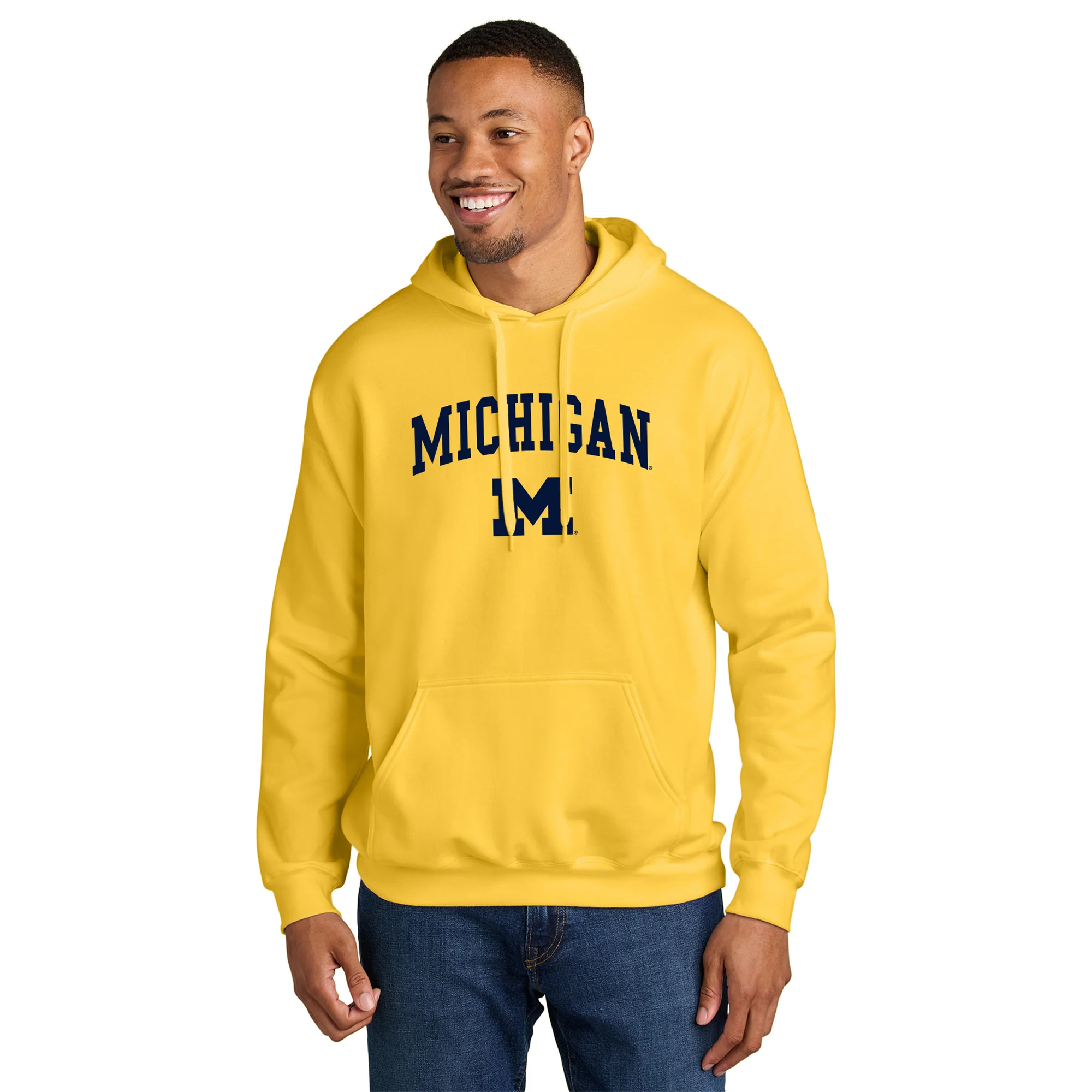 Michigan Arch Logo Softstyle Hoodie - Daisy - Image 3