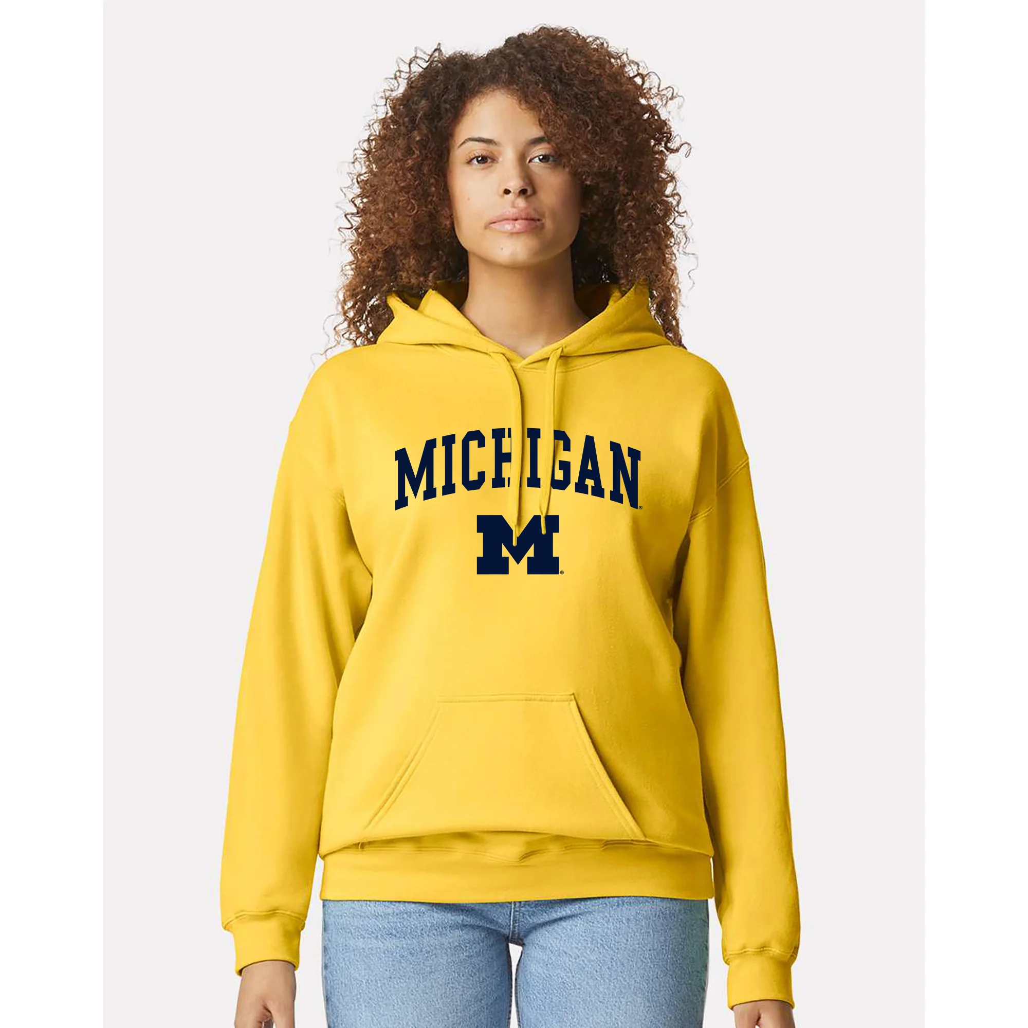 Michigan Arch Logo Softstyle Hoodie - Daisy - Image 4