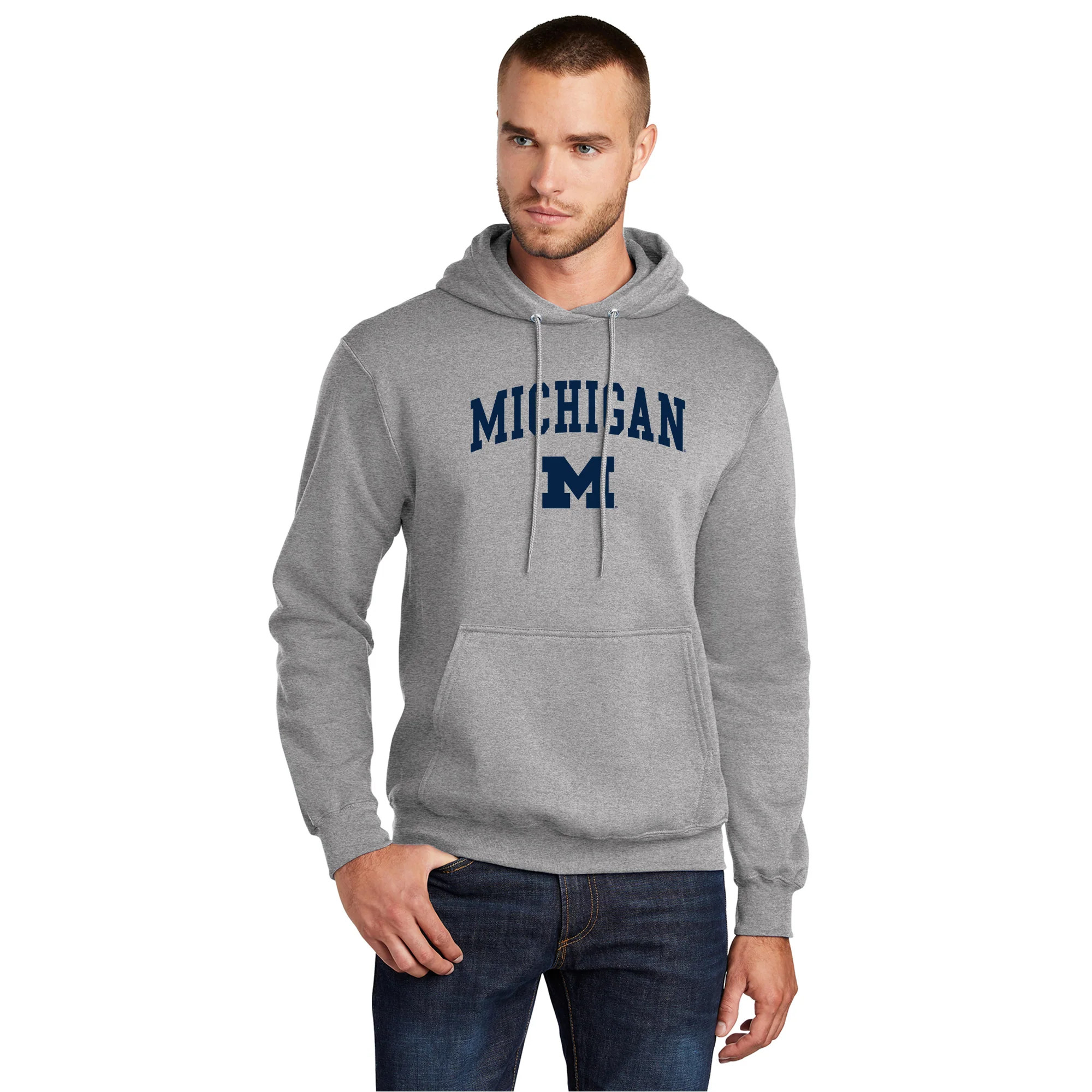 Michigan Arch Logo Tall Hoodie - Image 4