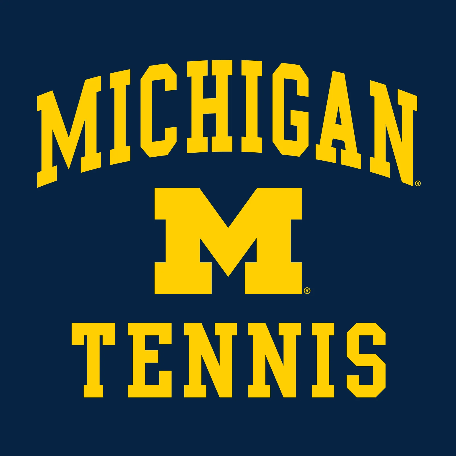 Arch Logo Tennis University of Michigan Basic Cotton Short Sleeve T Shirt - Navy - Image 2