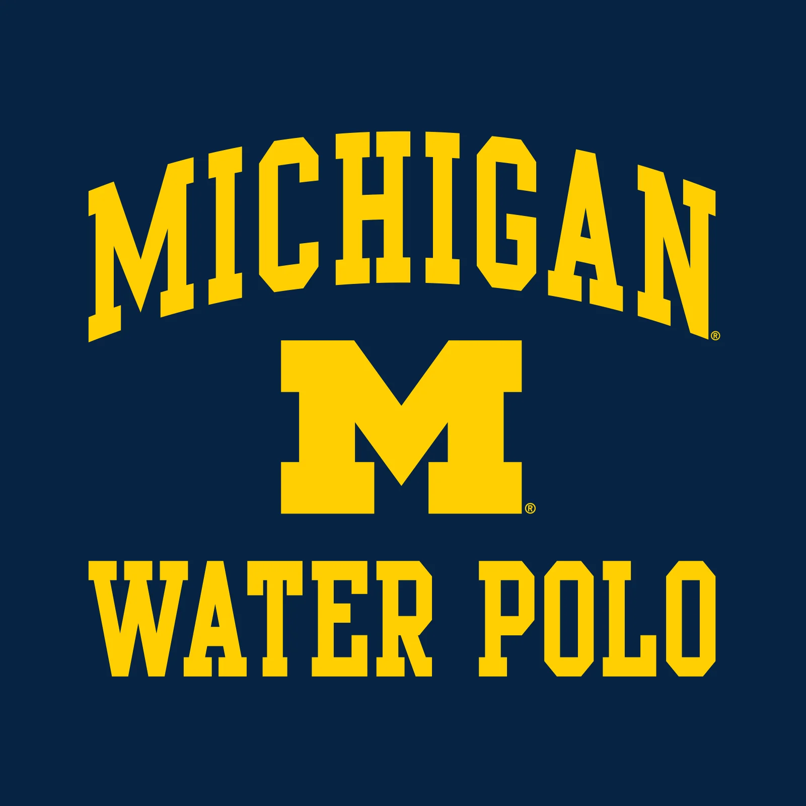 Arch Logo Water Polo University of Michigan Basic Cotton Short Sleeve T Shirt - Navy - Image 2
