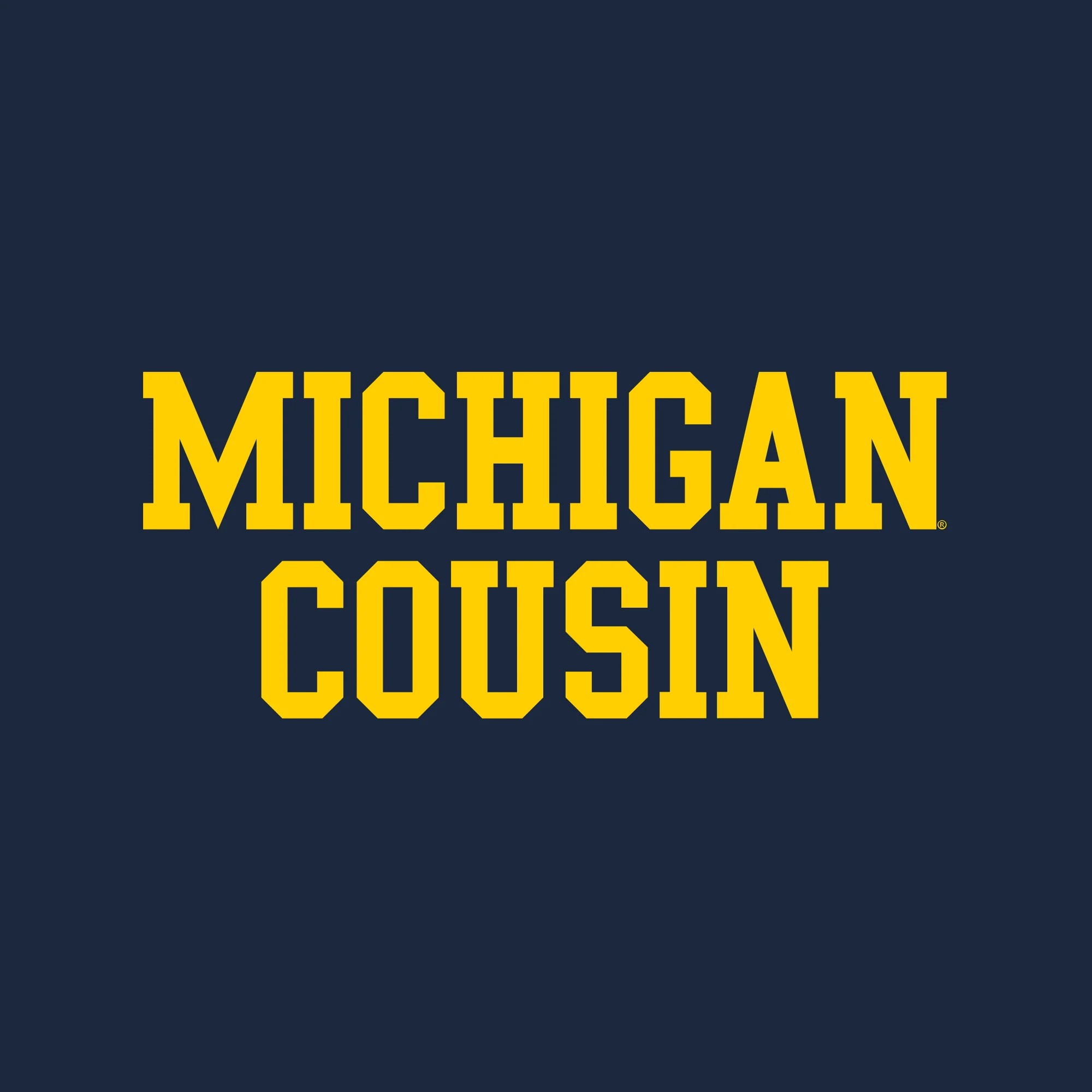 Michigan Basic Block Cousin NLA T-Shirt - Midnight Navy - Image 2