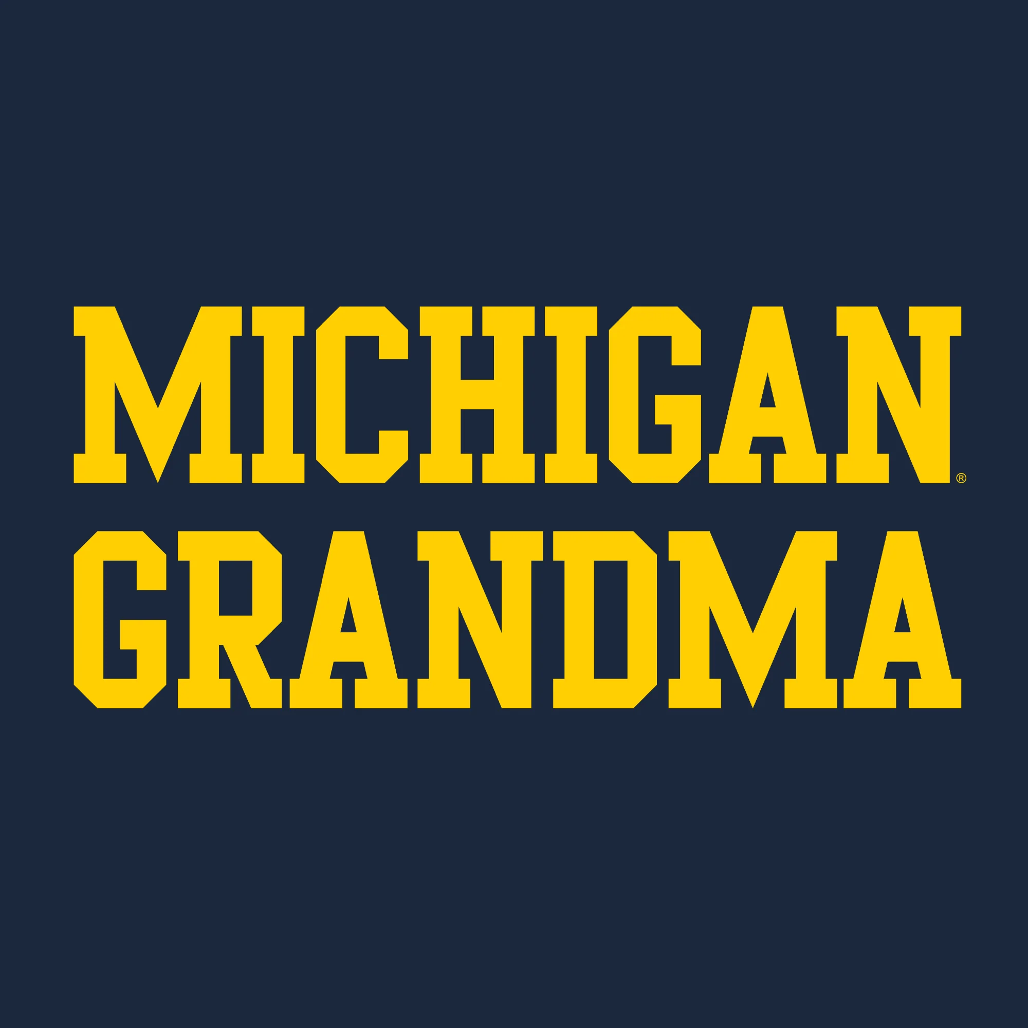 Michigan Basic Block Grandma NLA T-Shirt - Midnight Navy - Image 2