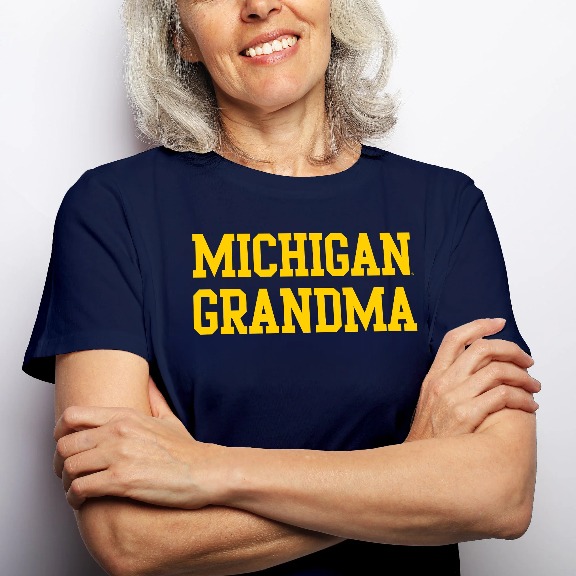 Michigan Basic Block Grandma NLA T-Shirt - Midnight Navy - Image 3
