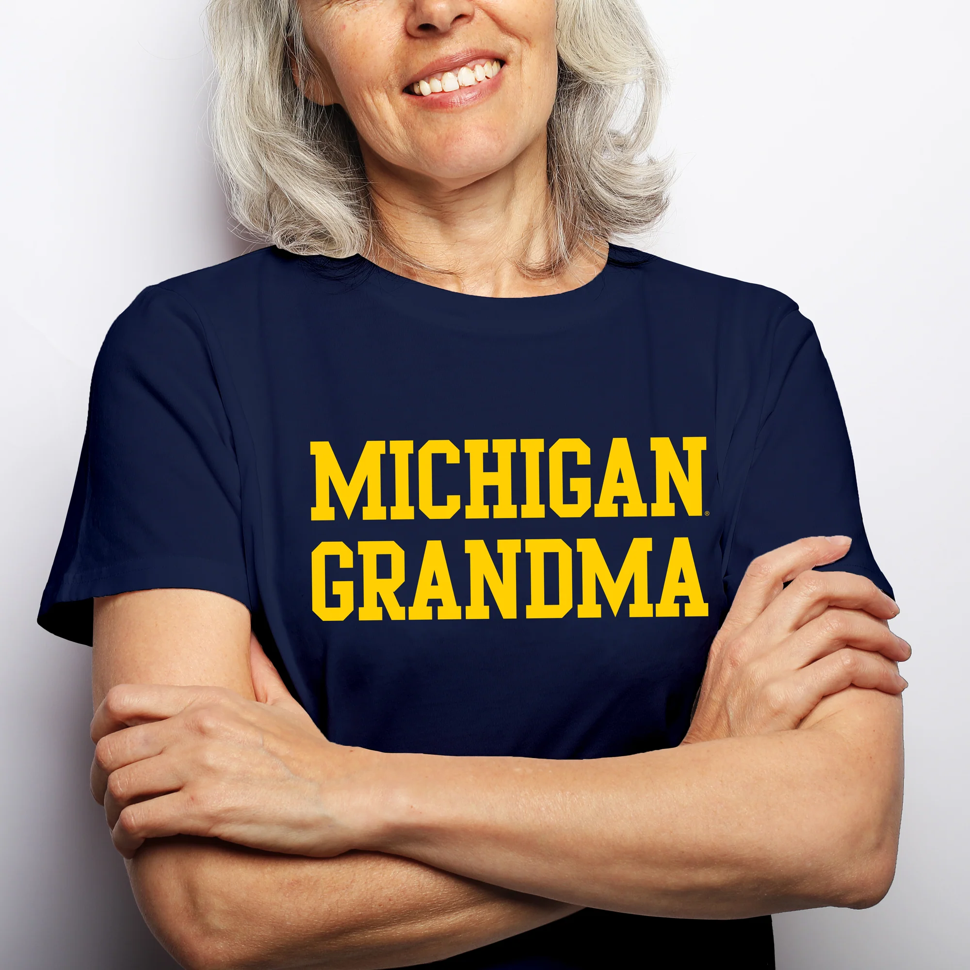 Michigan Basic Block Grandma Short Sleeve T-Shirt - Navy - Image 3