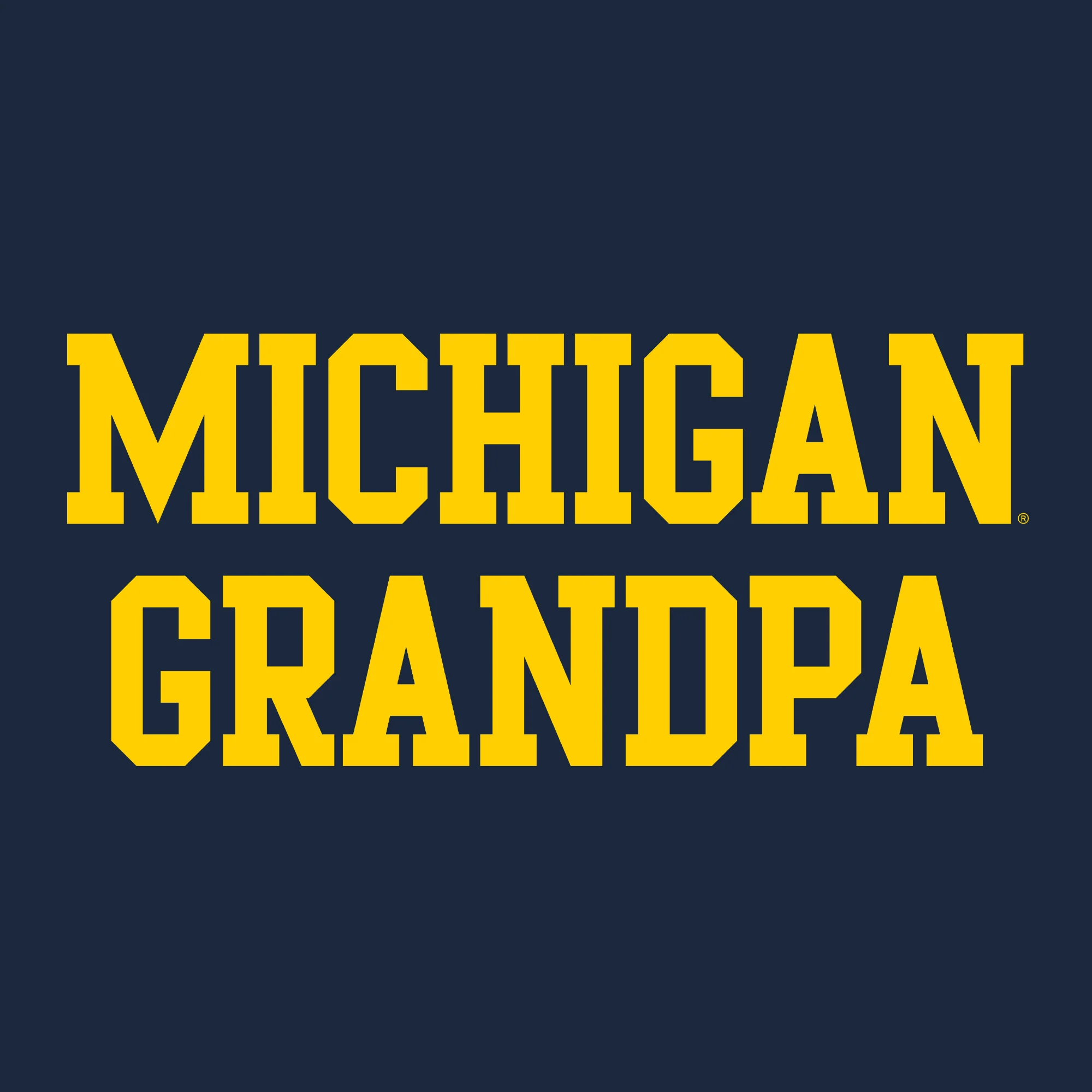 Michigan Basic Block Grandpa NLA T-Shirt - Midnight Navy - Image 2