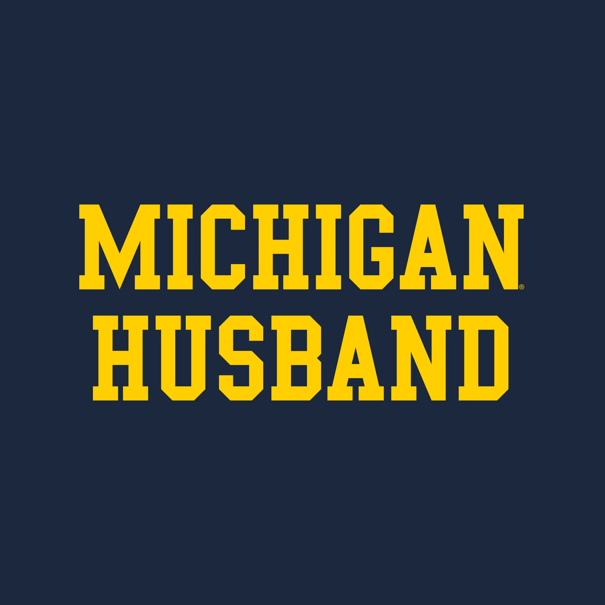 Michigan Basic Block Husband NLA T-Shirt - Midnight Navy - Image 2