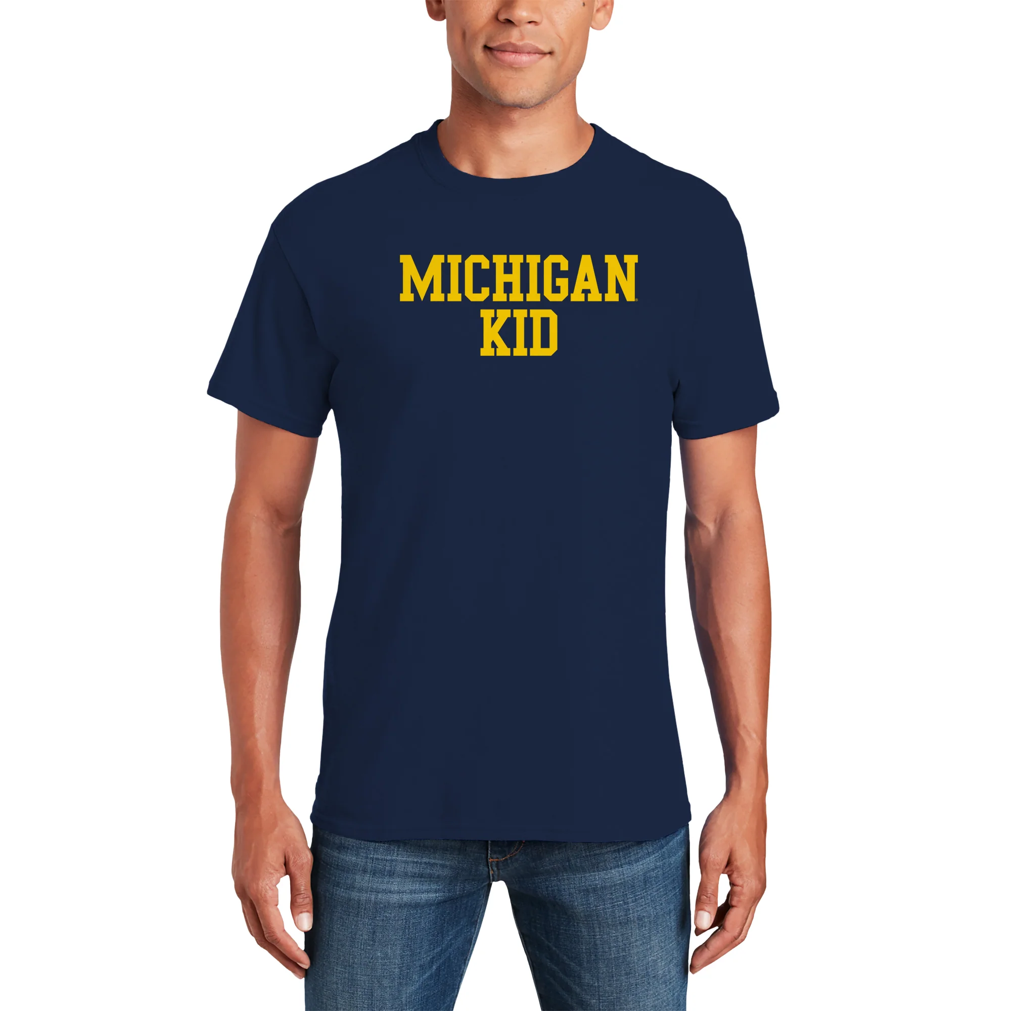 Michigan Basic Block Kid T-Shirt - Navy - Image 3