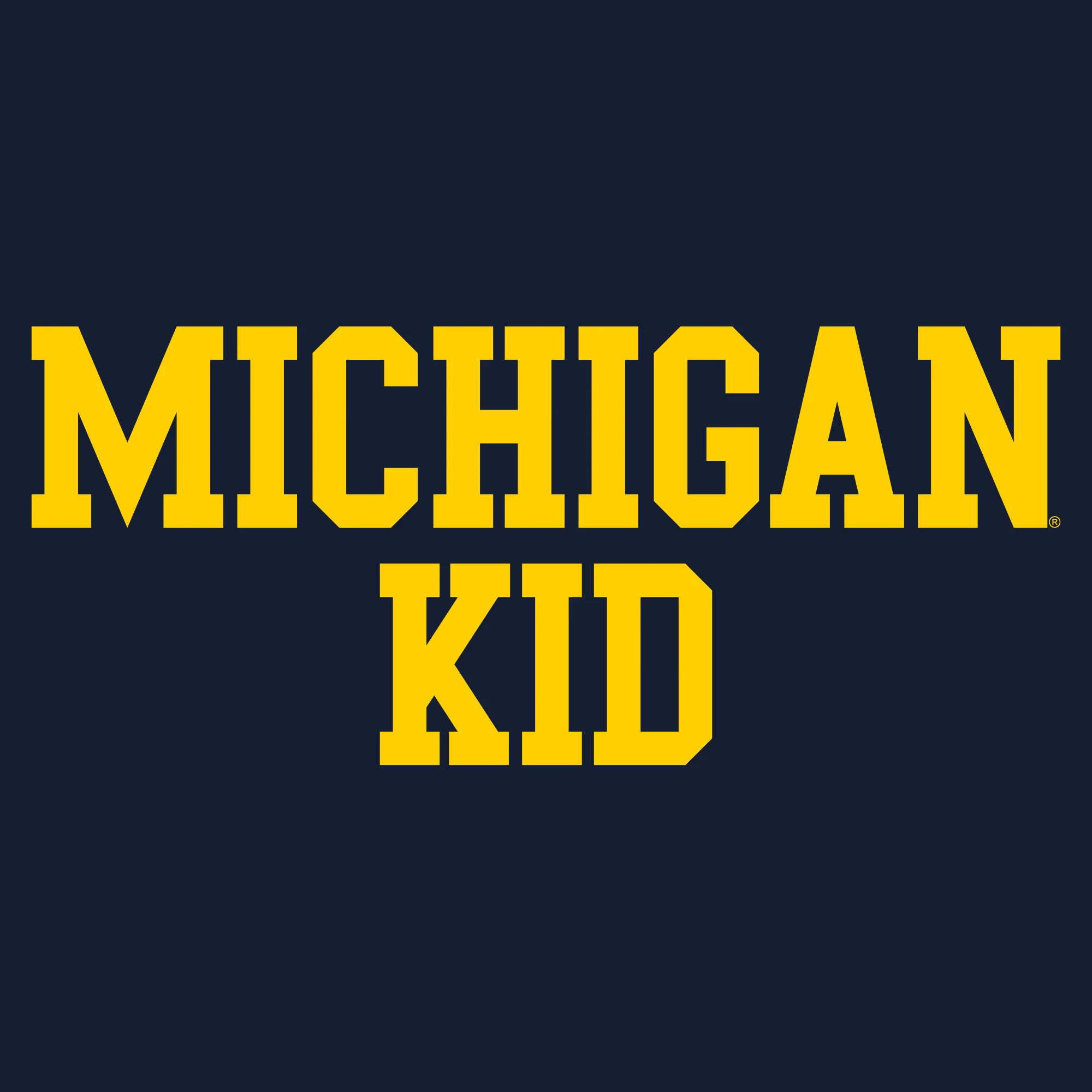 Michigan Basic Block Kid Youth T-Shirt - Navy - Image 2