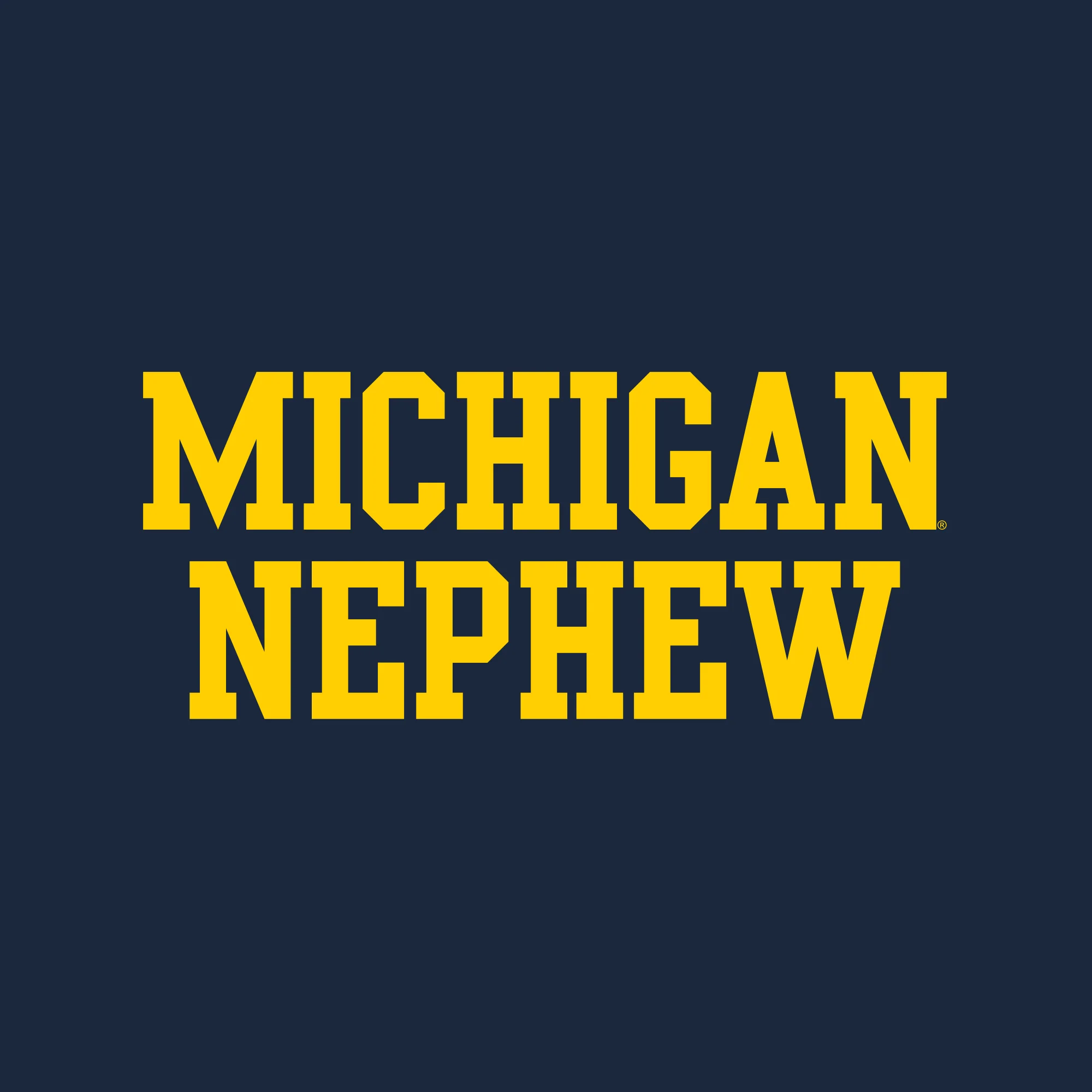 Michigan Basic Block Nephew NLA T-Shirt - Midnight Navy - Image 2