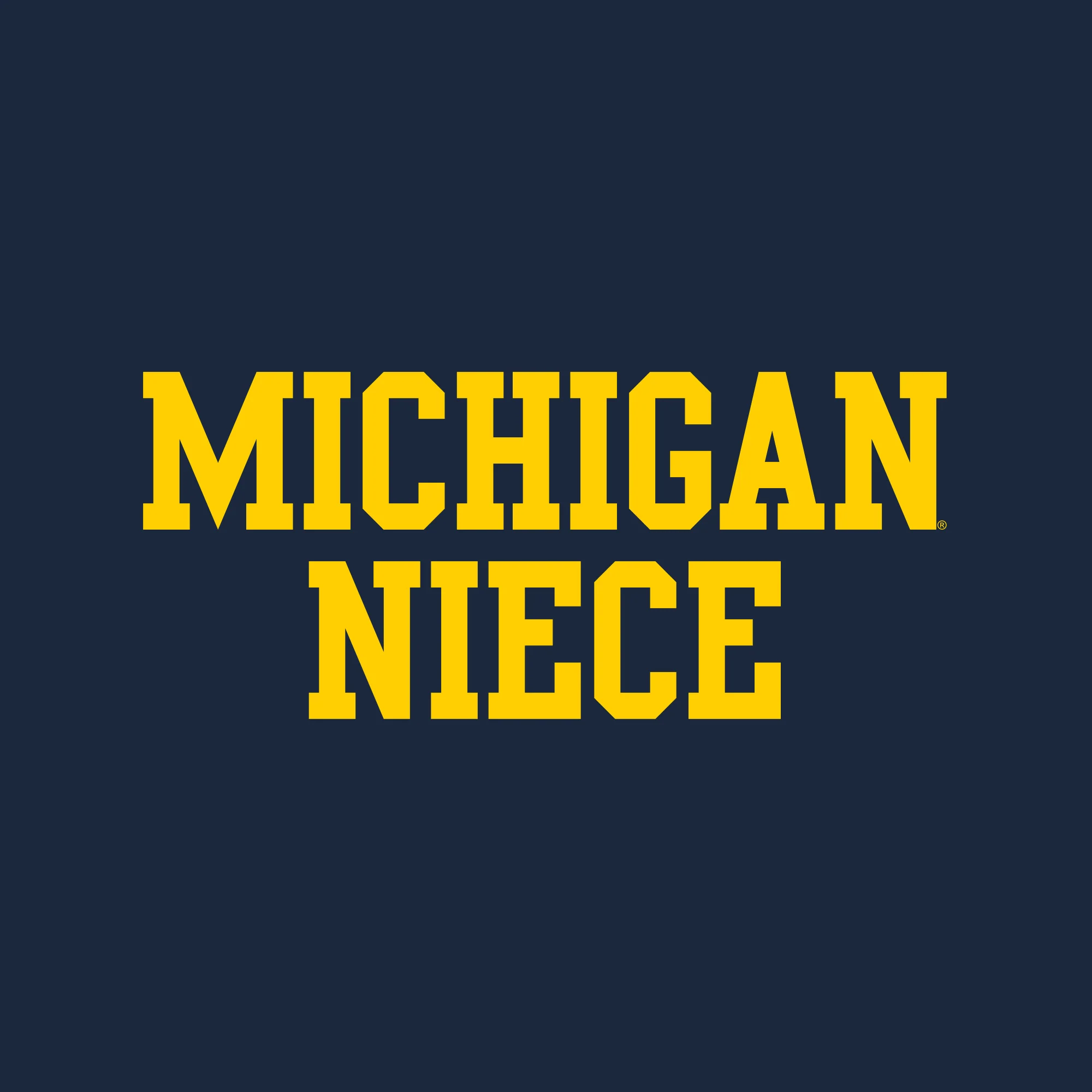Michigan Basic Block Niece NLA T-Shirt - Midnight Navy - Image 2