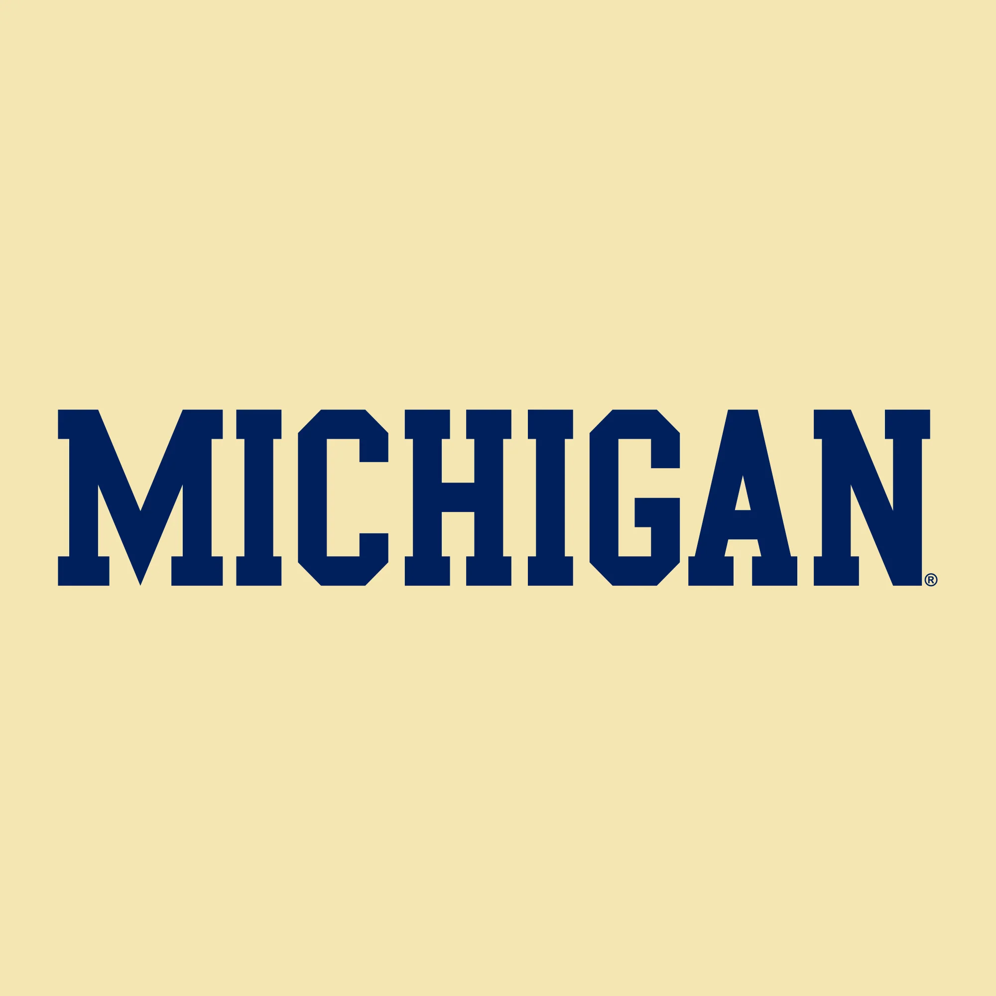 Basic Block University of Michigan Premium Cotton Short Sleeve T Shirt - Banana Cream - Image 2