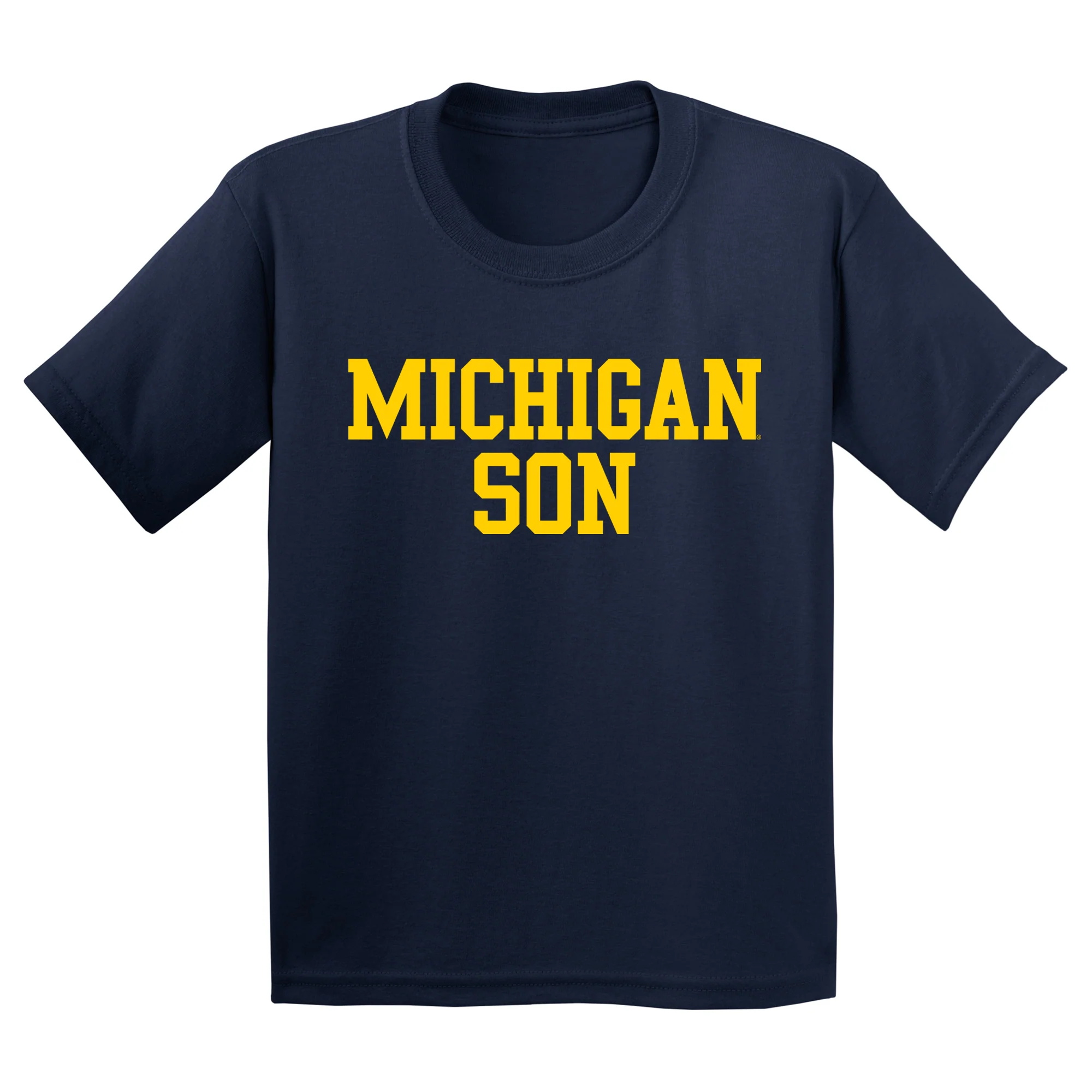 Michigan Basic Block Son Youth T-Shirt - Navy