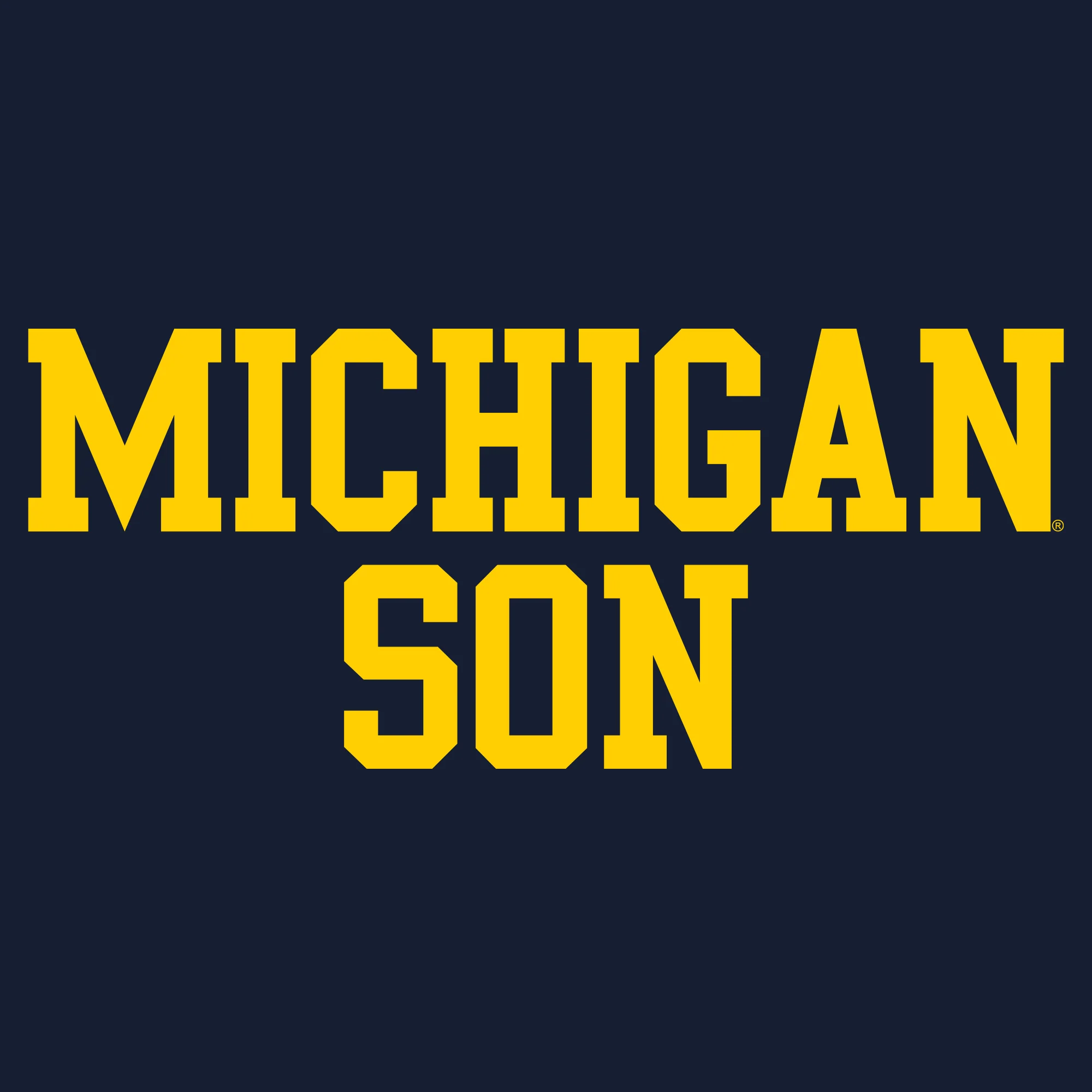 Michigan Basic Block Son Youth T-Shirt - Navy - Image 2