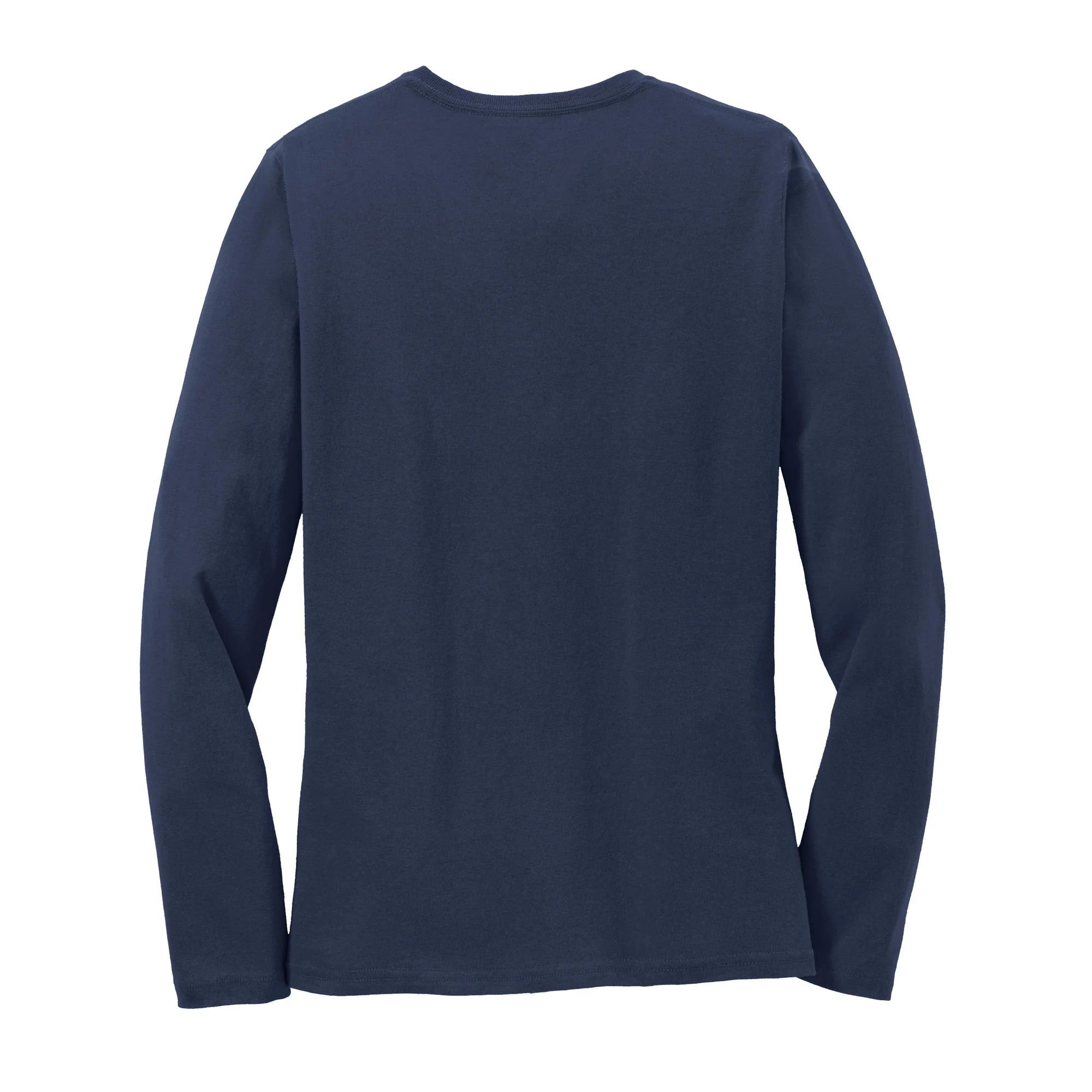 Basic Block University of Michigan Womens Basic Cotton Long Sleeve T Shirt - Navy - Image 3