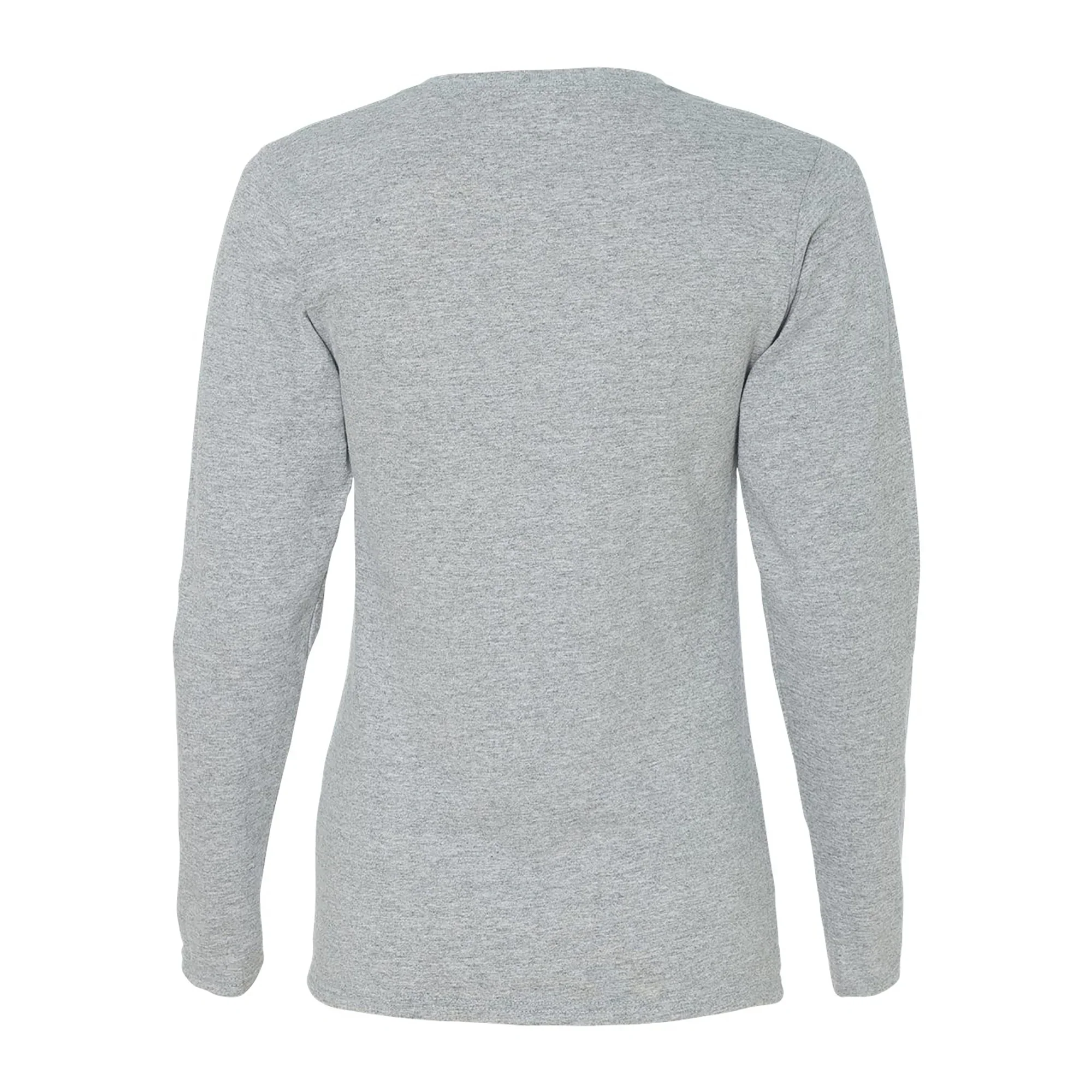 Basic Block University of Michigan Womens Basic Cotton Long Sleeve T Shirt - Sport Grey - Image 5