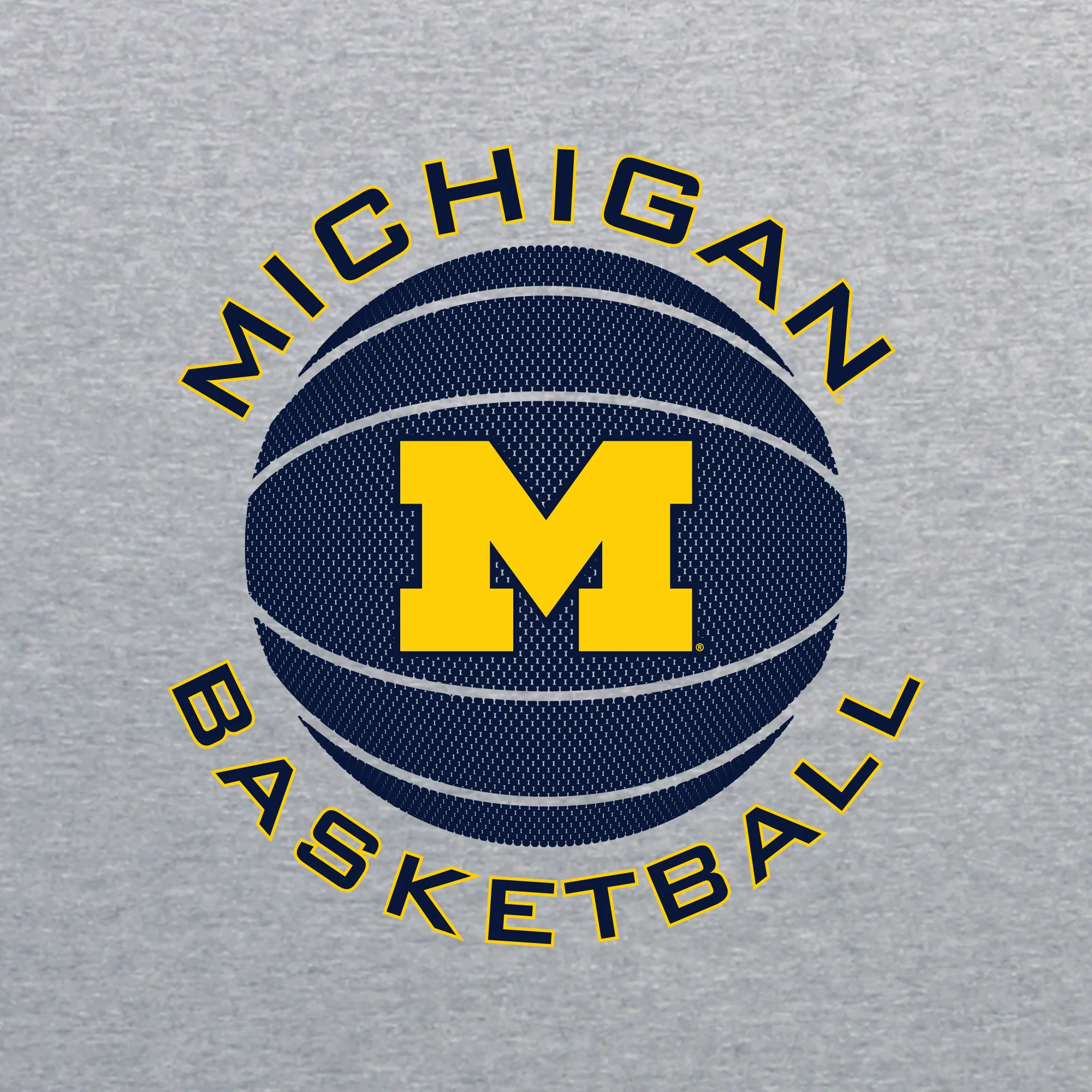 Michigan Basketball Circle Logo Basic Cotton Short Sleeve T Shirt - Sport Grey - Image 2