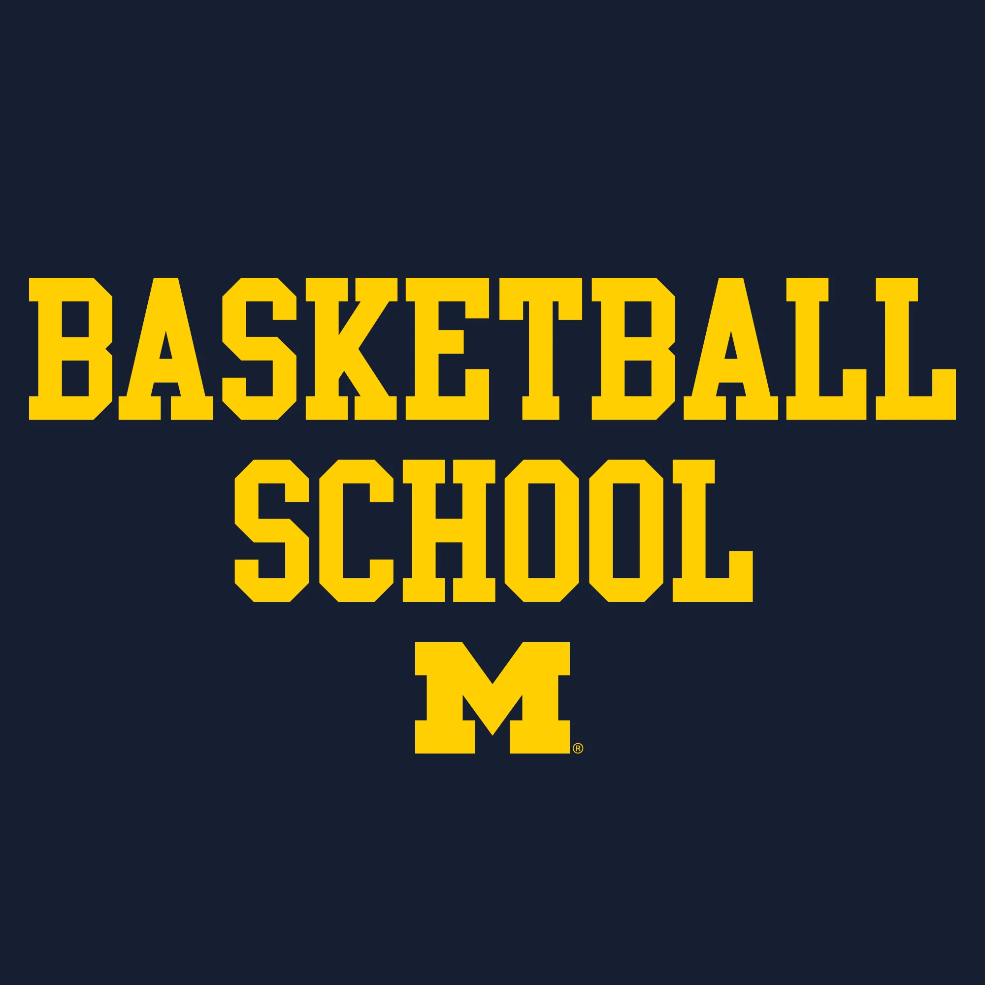 Michigan Basketball School T-Shirt - Navy - Image 2