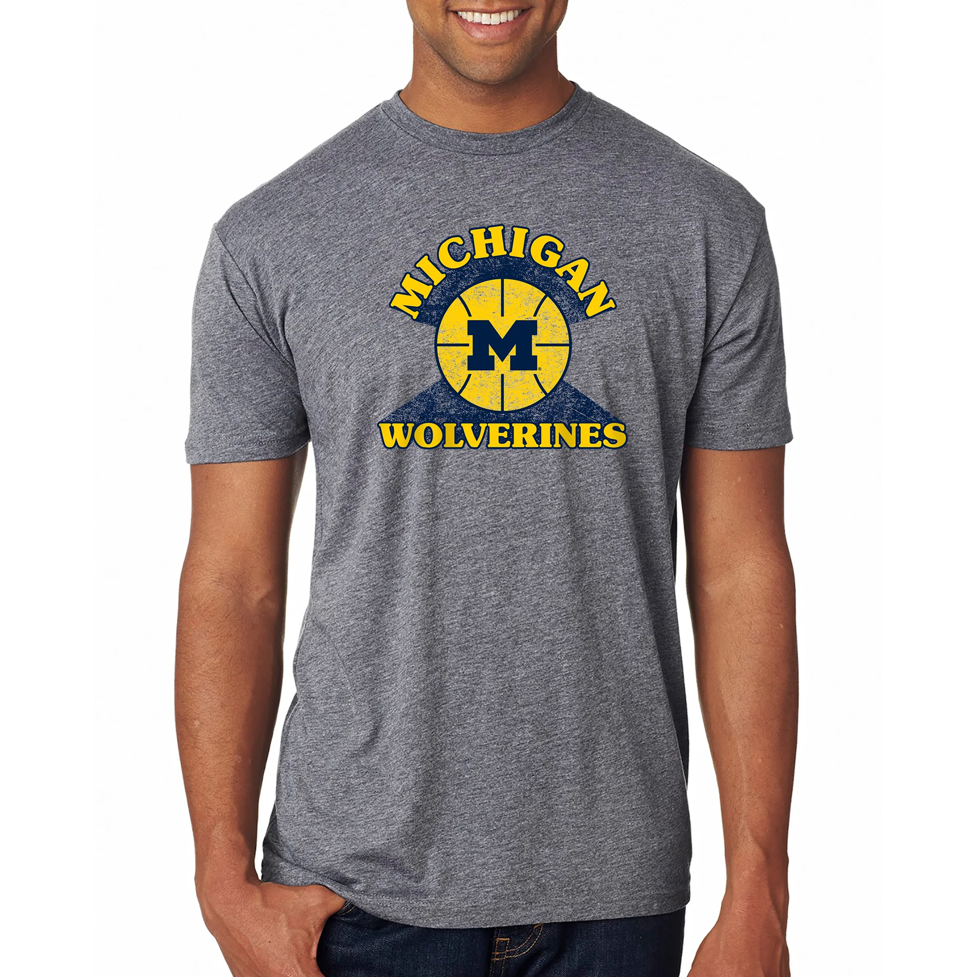 Michigan Basketball Shootout NLA Triblend T-Shirt - Premium Heather - Image 3