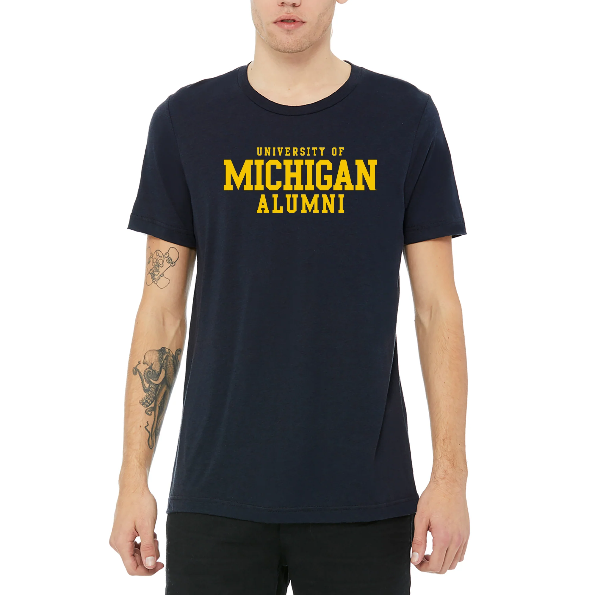 Michigan Block Alumni II Triblend T-Shirt - Solid Navy - Image 3
