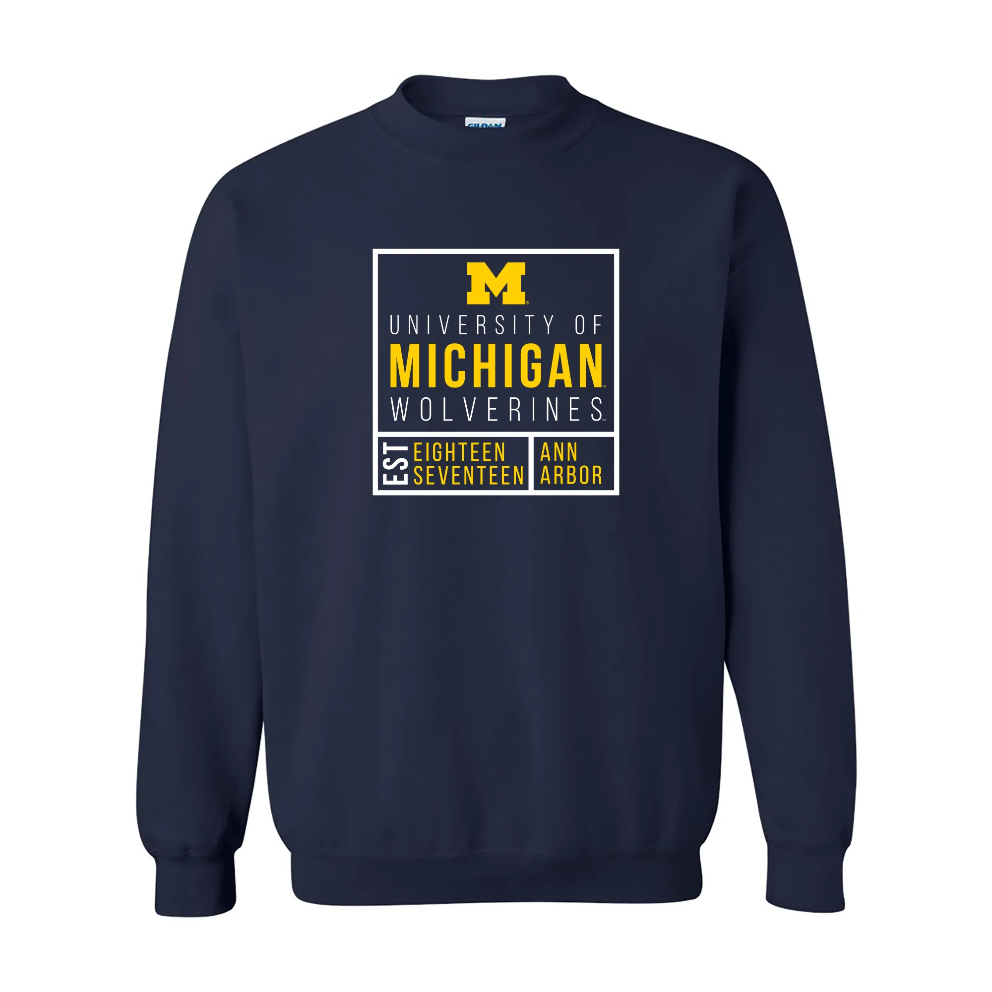Michigan Box Label Crewneck - Navy