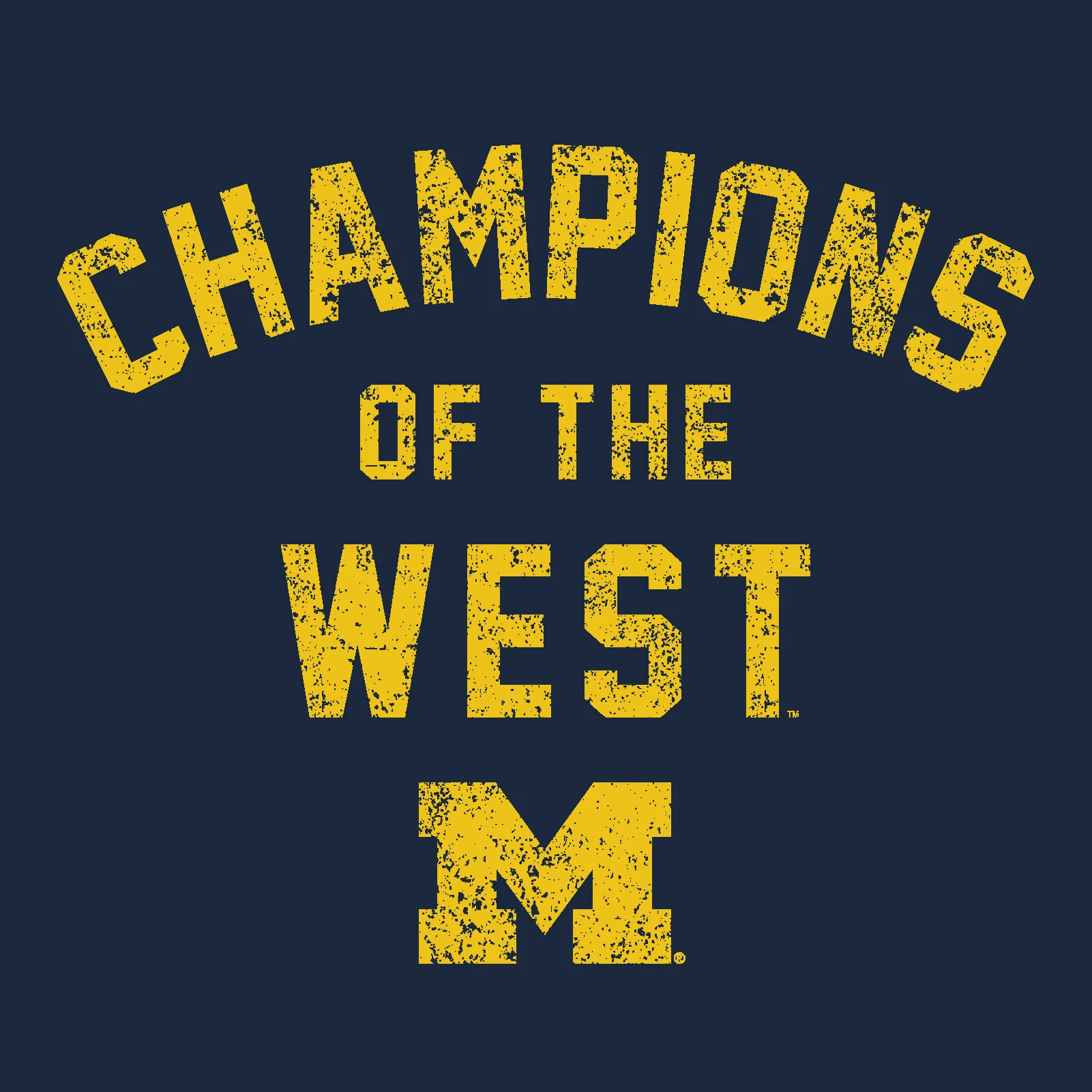 Champions of the West University of Michigan Basic Cotton Short Sleeve T Shirt - Midnight Navy - Image 2