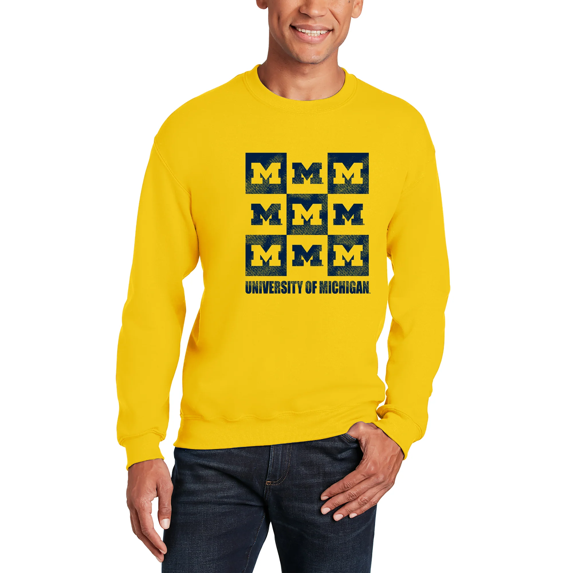 Michigan Checkerbox JA BTB Fleece Crewneck - Image 4