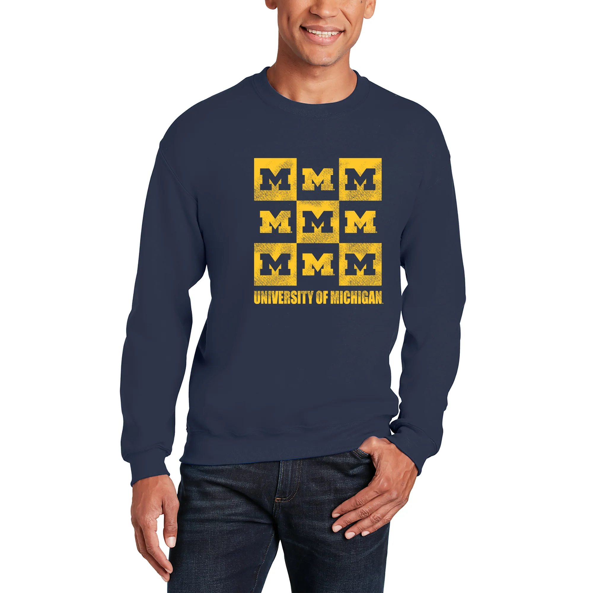 Michigan Checkerbox JA BTB Fleece Crewneck - Image 6
