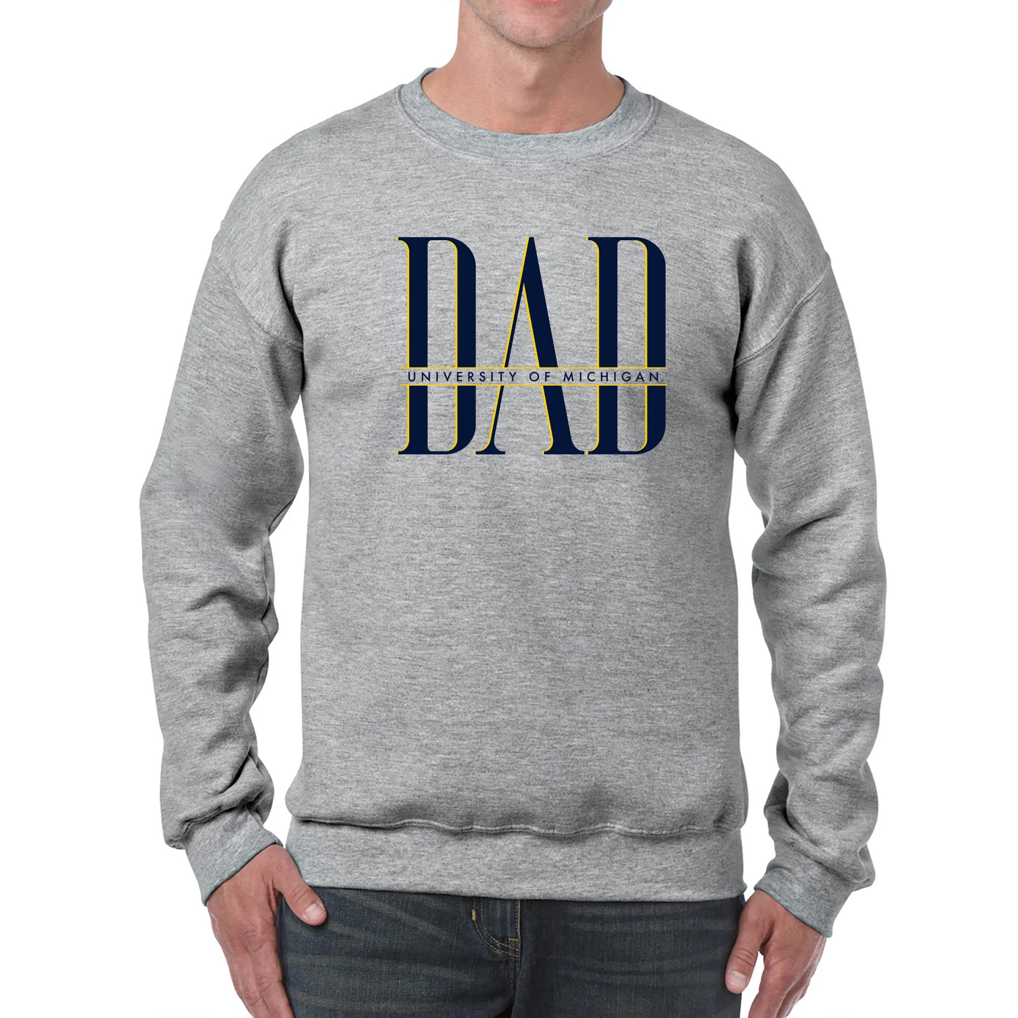 Michigan Classic Dad Crewneck - Sport Grey - Image 3