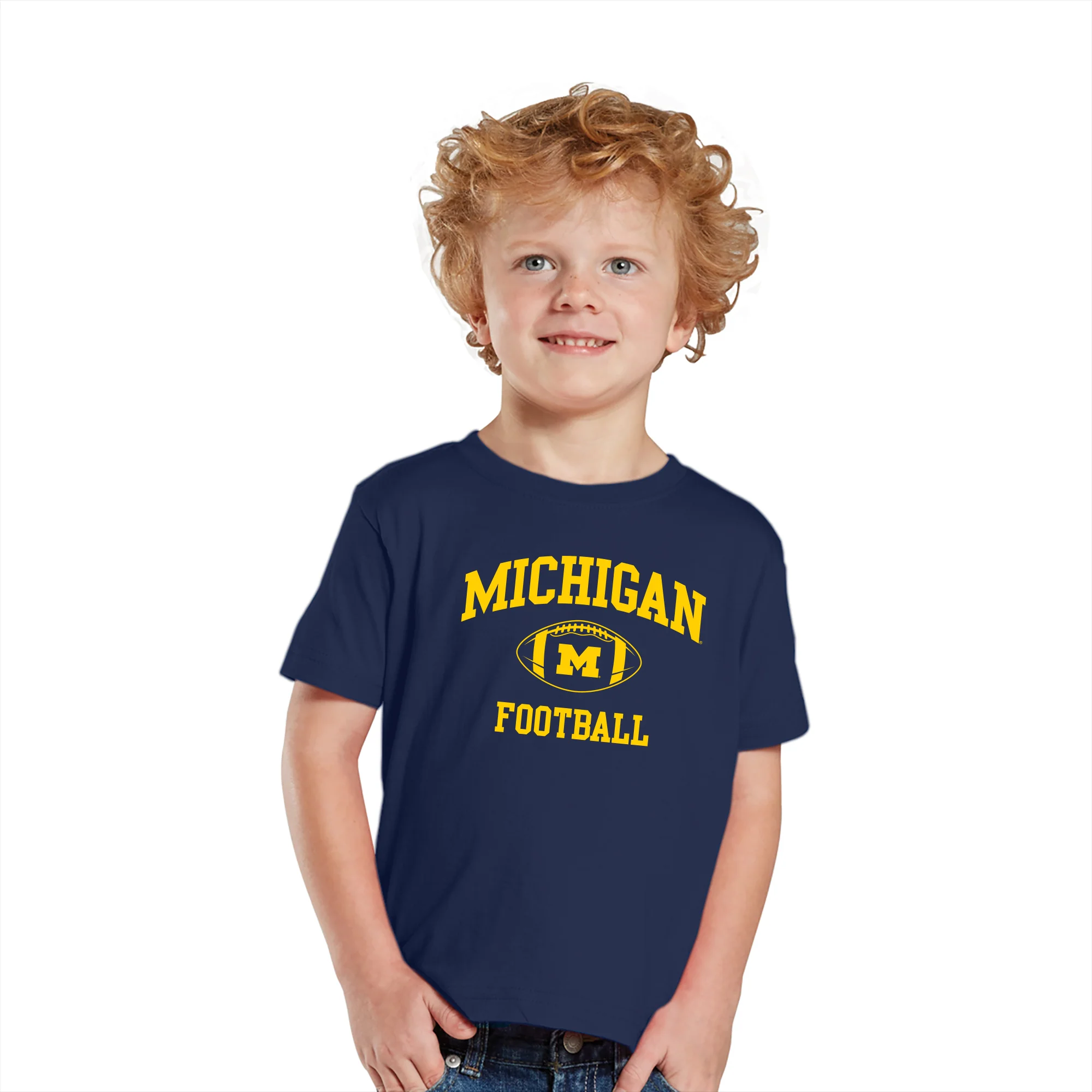 Michigan Classic Football Arch Toddler Tee - Navy - Image 3