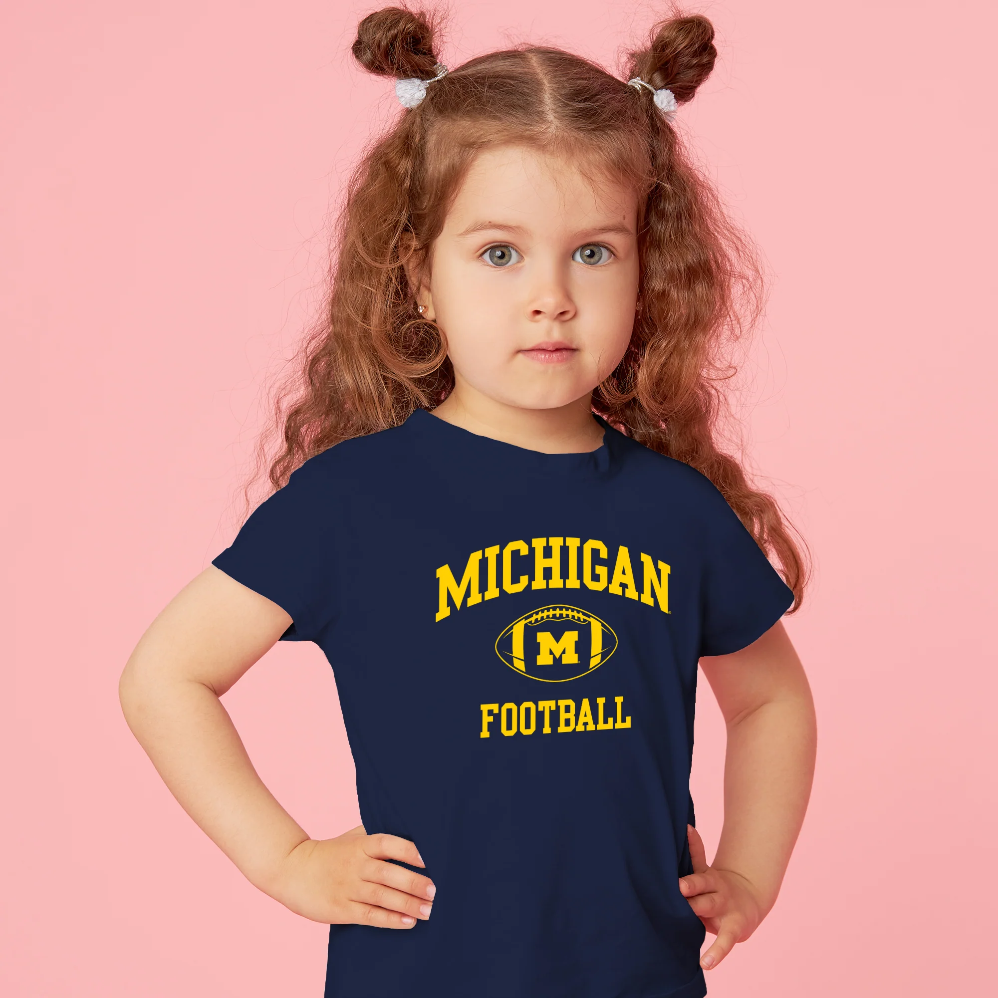 Michigan Classic Football Arch Toddler Tee - Navy - Image 4
