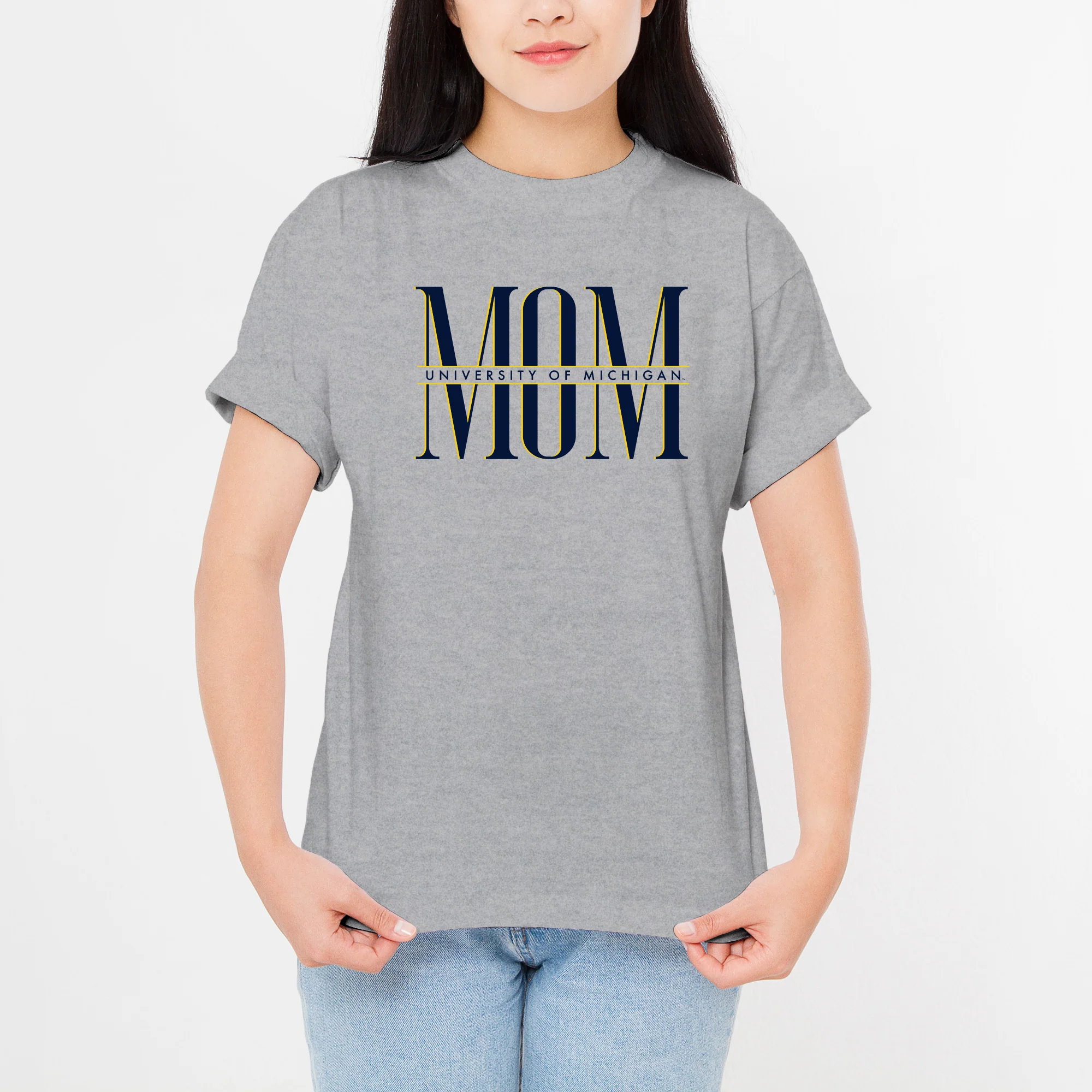 Michigan Classic Mom T-Shirt - Sport Grey - Image 4