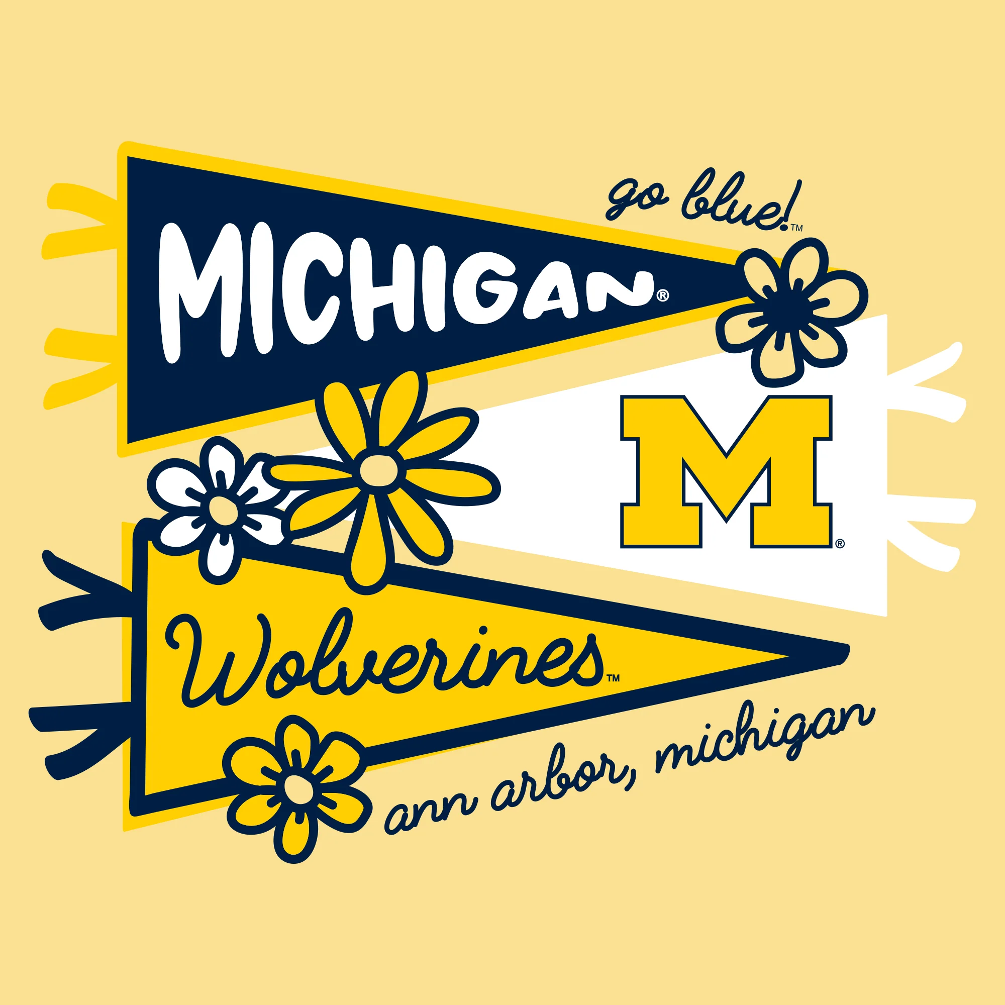 Michigan Cute Pennant Women's CC Boxy T-Shirt - Butter - Image 2