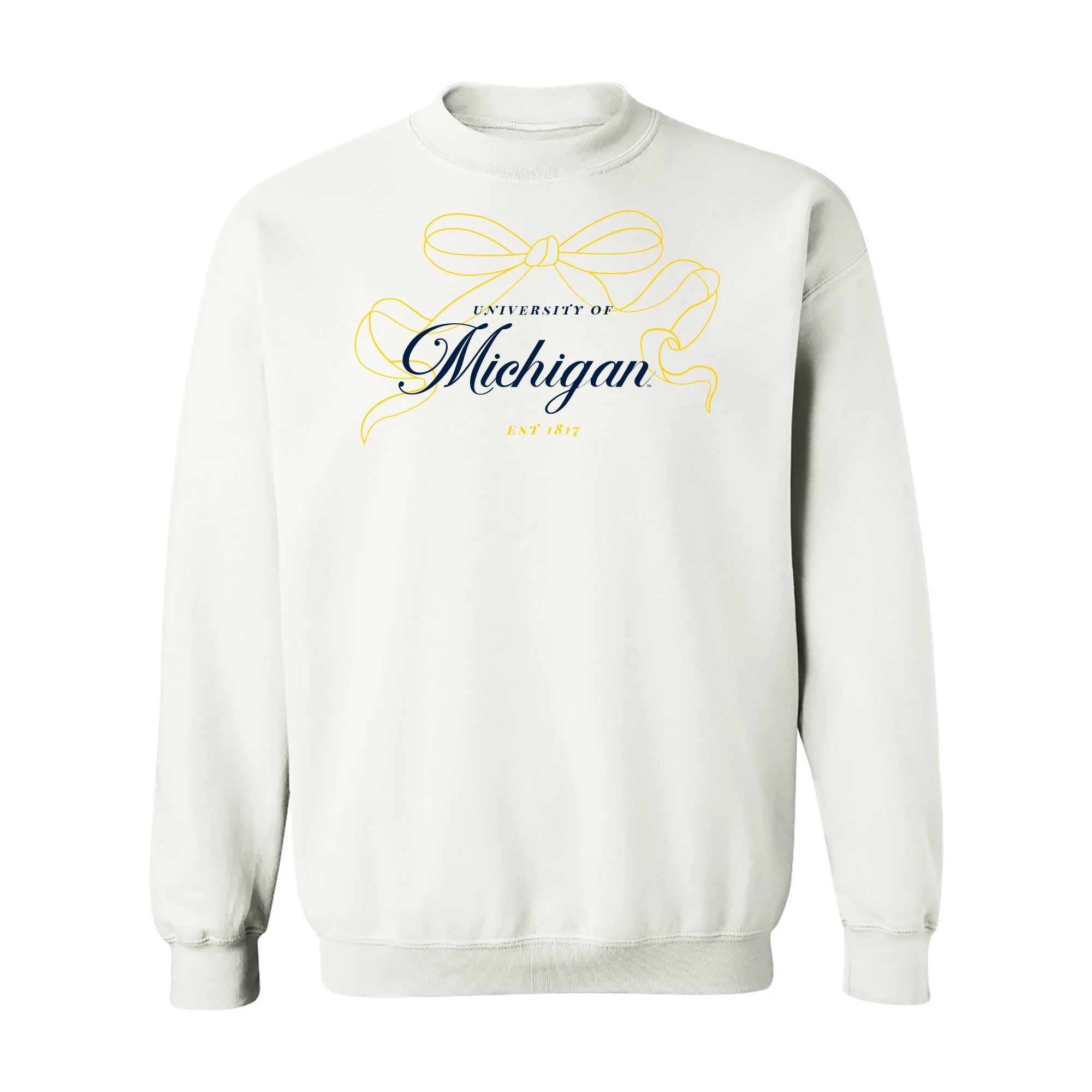 Michigan Delicate Bow Crewneck Sweatshirt - White