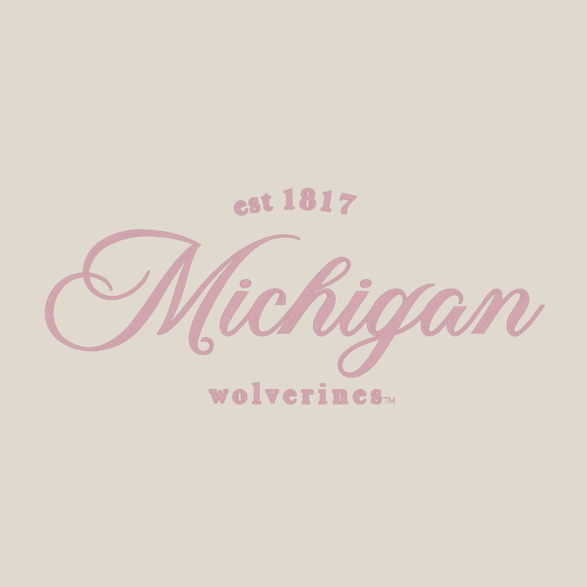 Michigan Elegant EMB Women's ReFlex Fleece Crewneck - Bone - Image 2