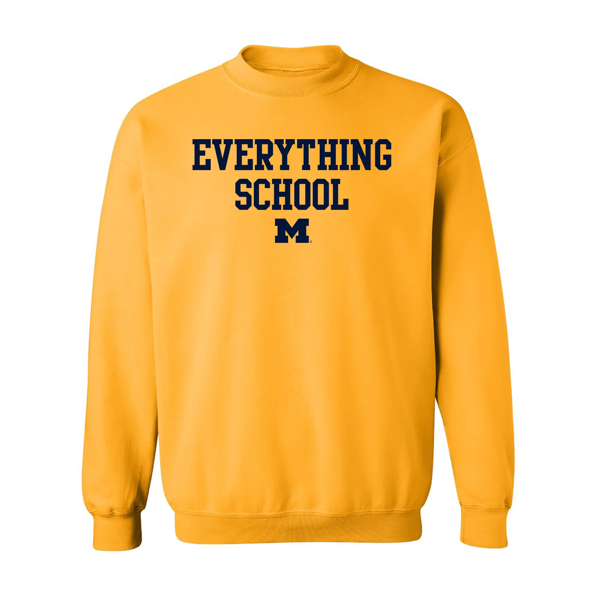 Michigan Everything School Block Crewneck Sweatshirt - Gold