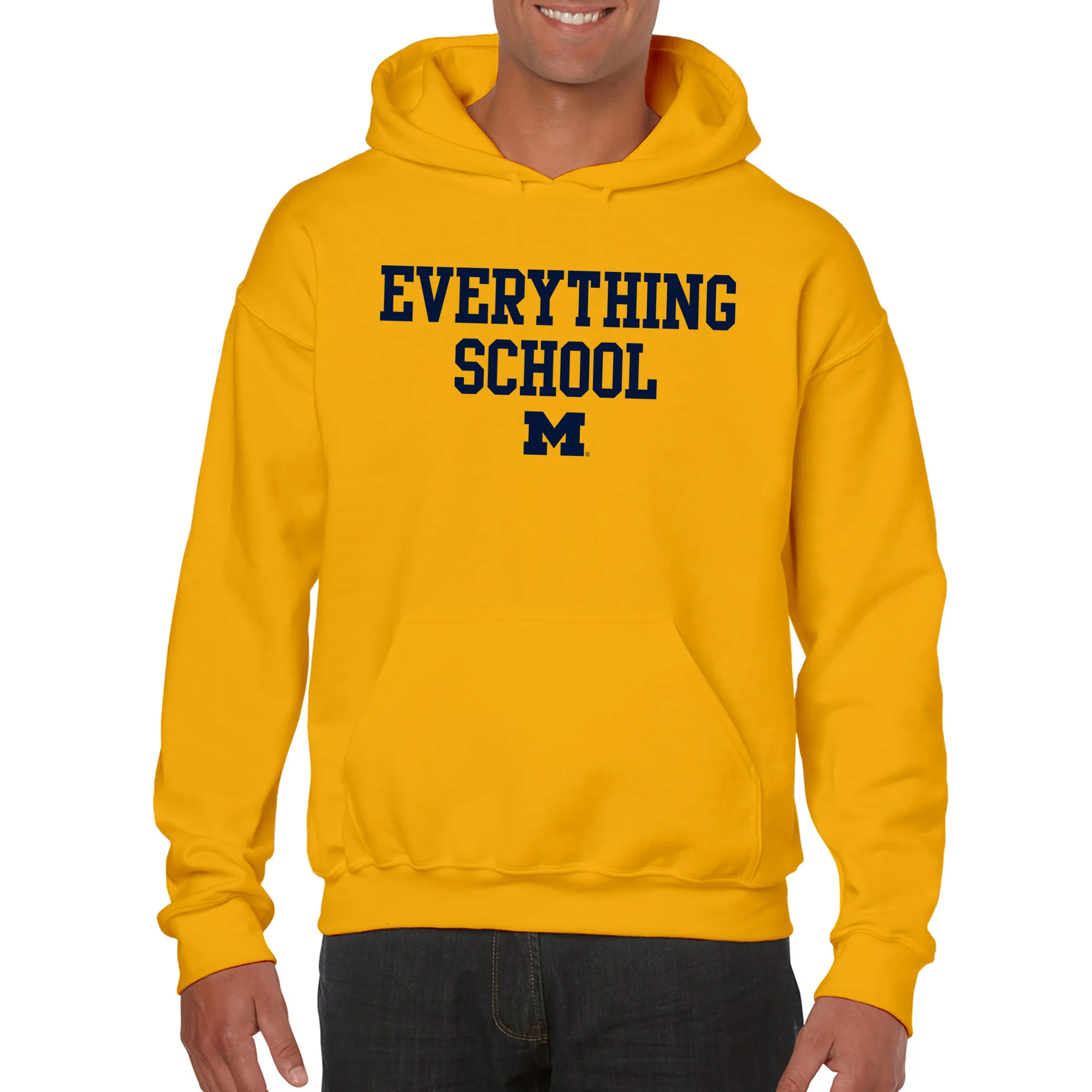 Michigan Everything School Block Hoodie - Gold - Image 3