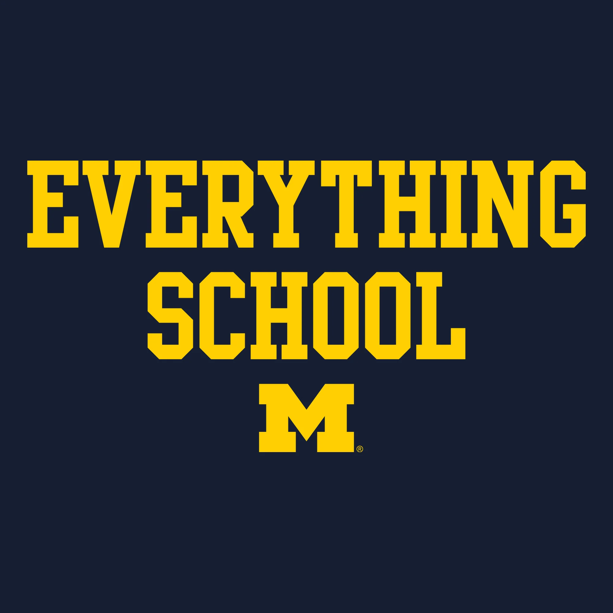 Michigan Everything School Block T-Shirt - Navy - Image 2