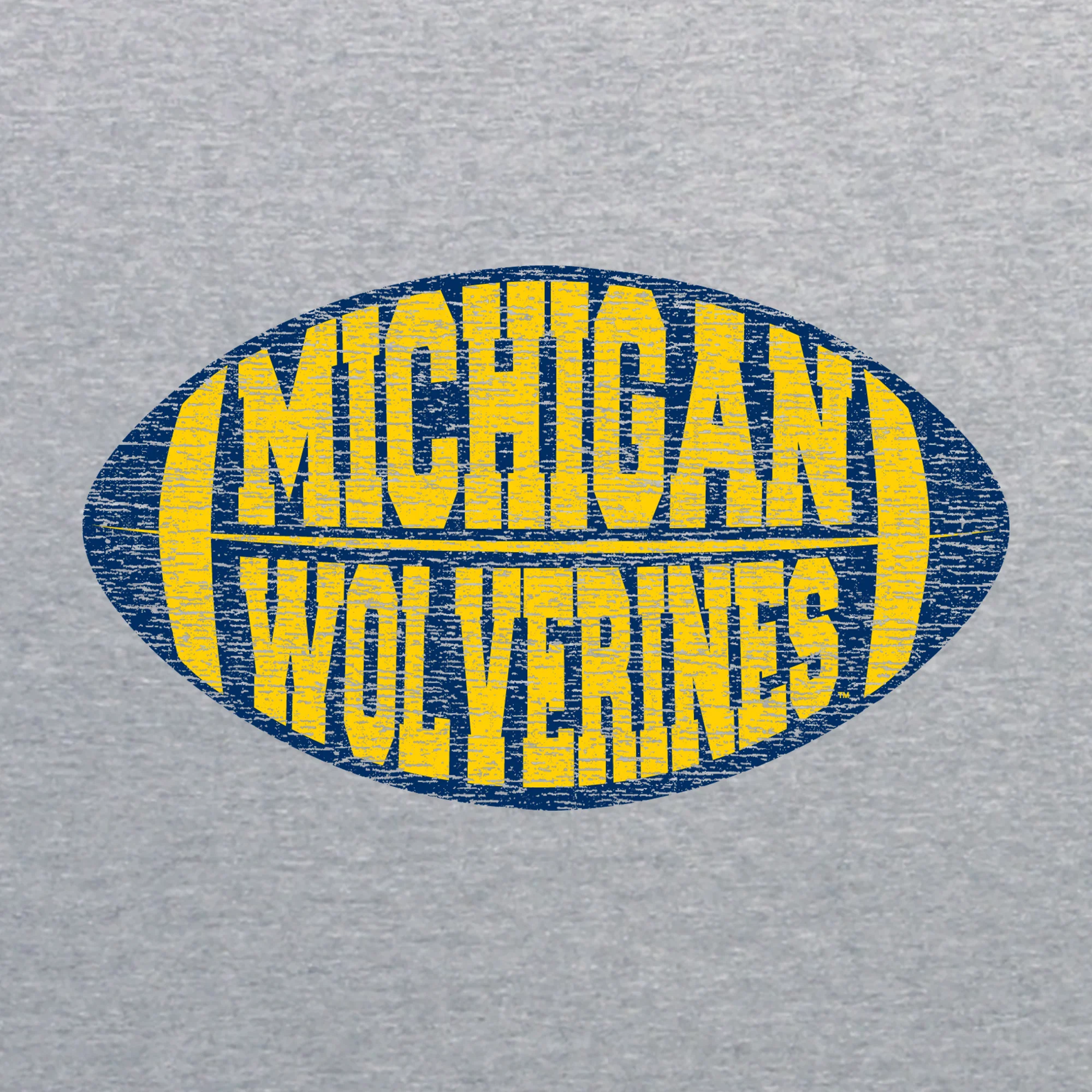 Michigan Faded Block Football Canvas Triblend T Shirt - Athletic Grey Triblend - Image 2