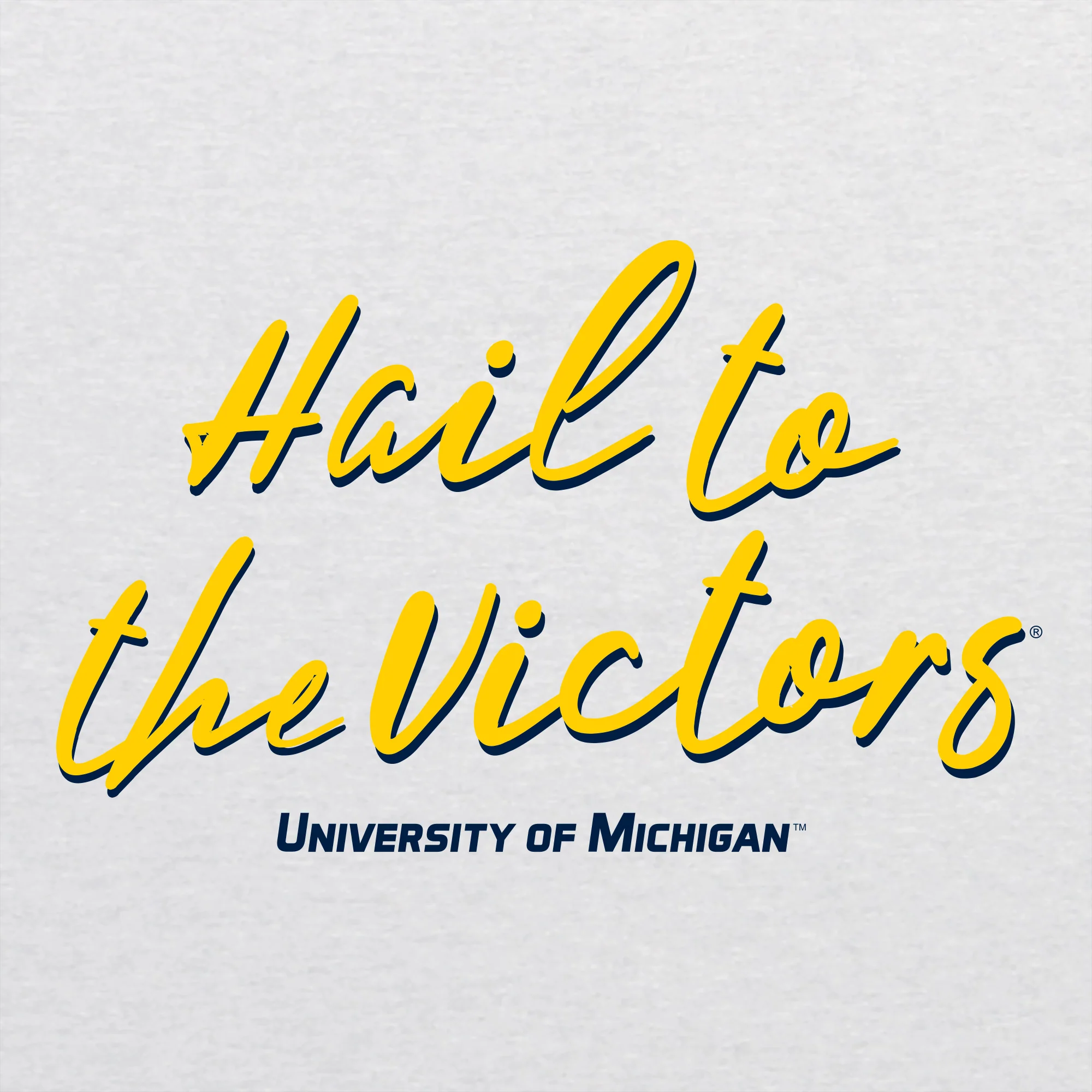 Michigan Fight Song Script Triblend T-Shirt - Heather White - Image 2